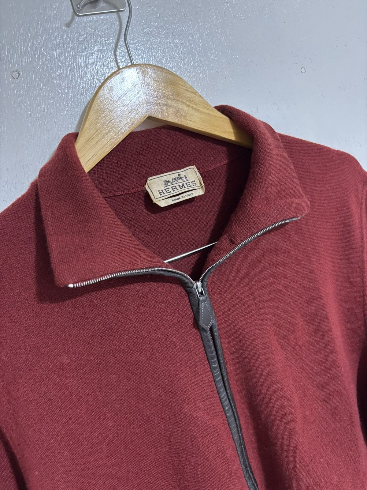 Hermes Rare Vintage Hermes Wool and Cashmere Leather Elbow Patch Size US L / EU 52-54 / 3 - 5 Thumbnail