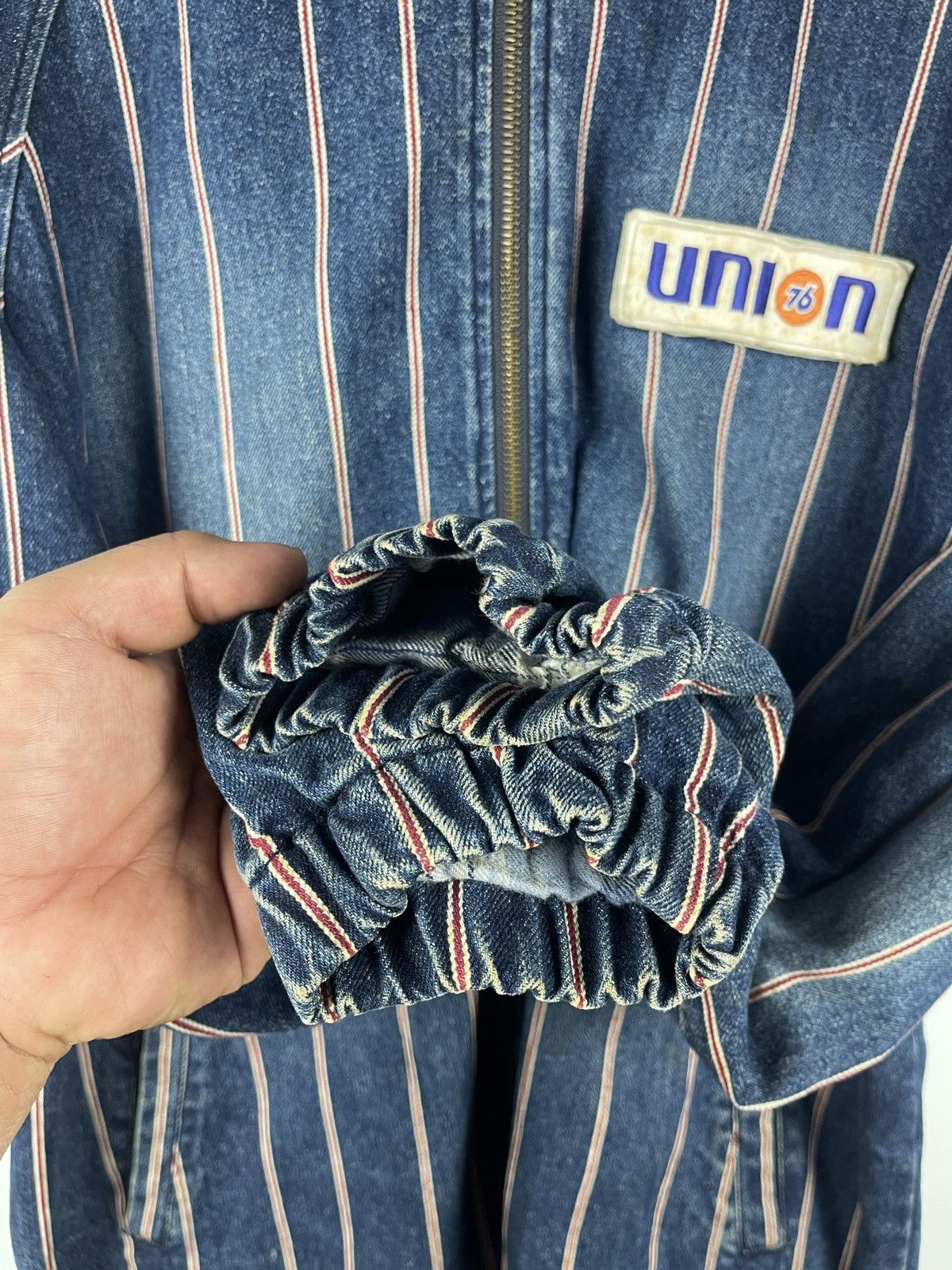 Union LA × Vintage Vintage 76 Lubricants Selvedge Zipper Denim Jacket Size US M / EU 48-50 / 2 - 7 Thumbnail