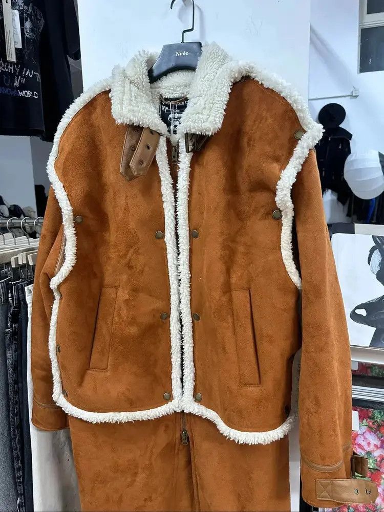 Y/Project Y Project Runway Leather & Fur Coat Size US XL / EU 56 / 4 - 3 Thumbnail