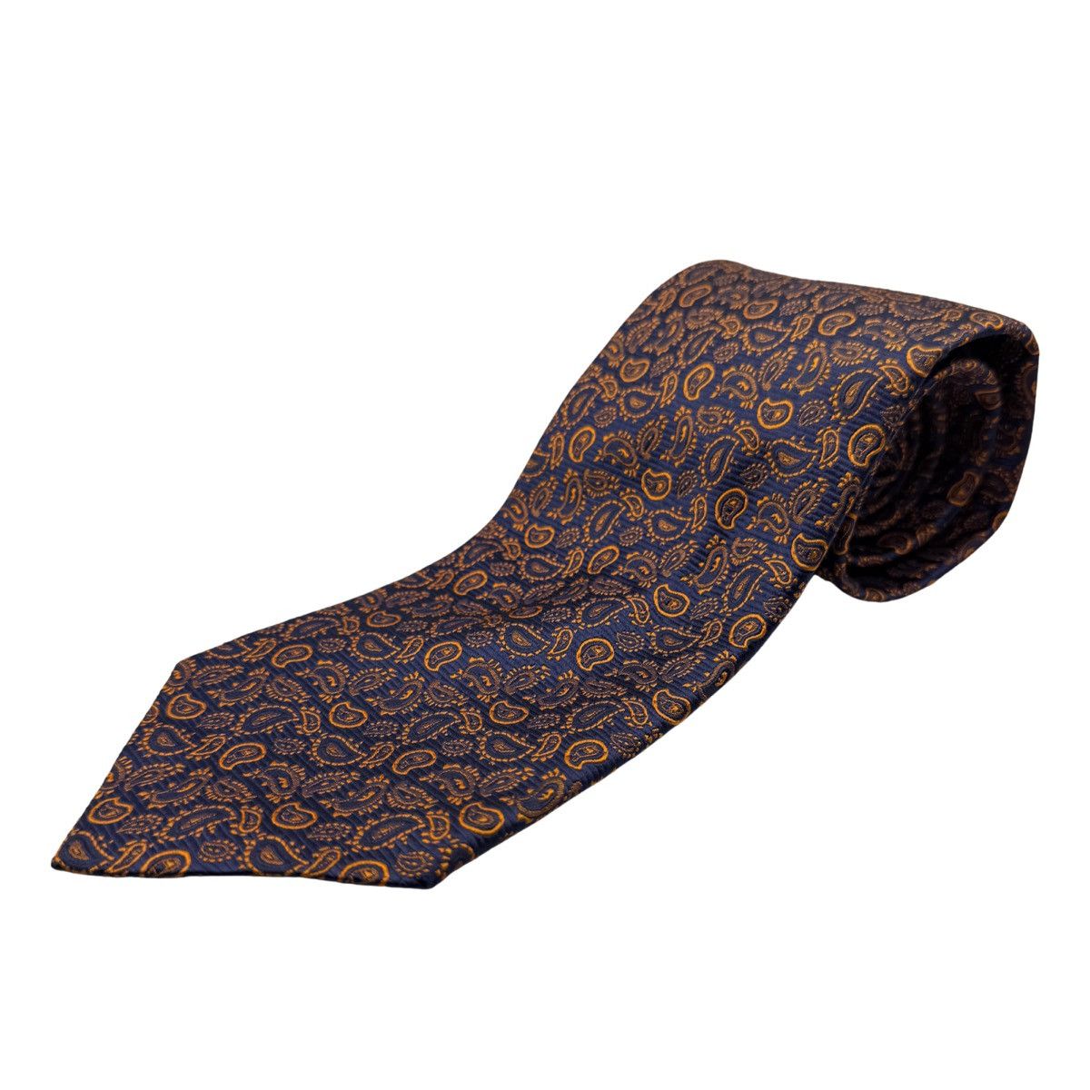 Breuer Breuer Silk Tie, Navy & Orange, Made in Italy, Like New Size ONE SIZE - 1 Thumbnail