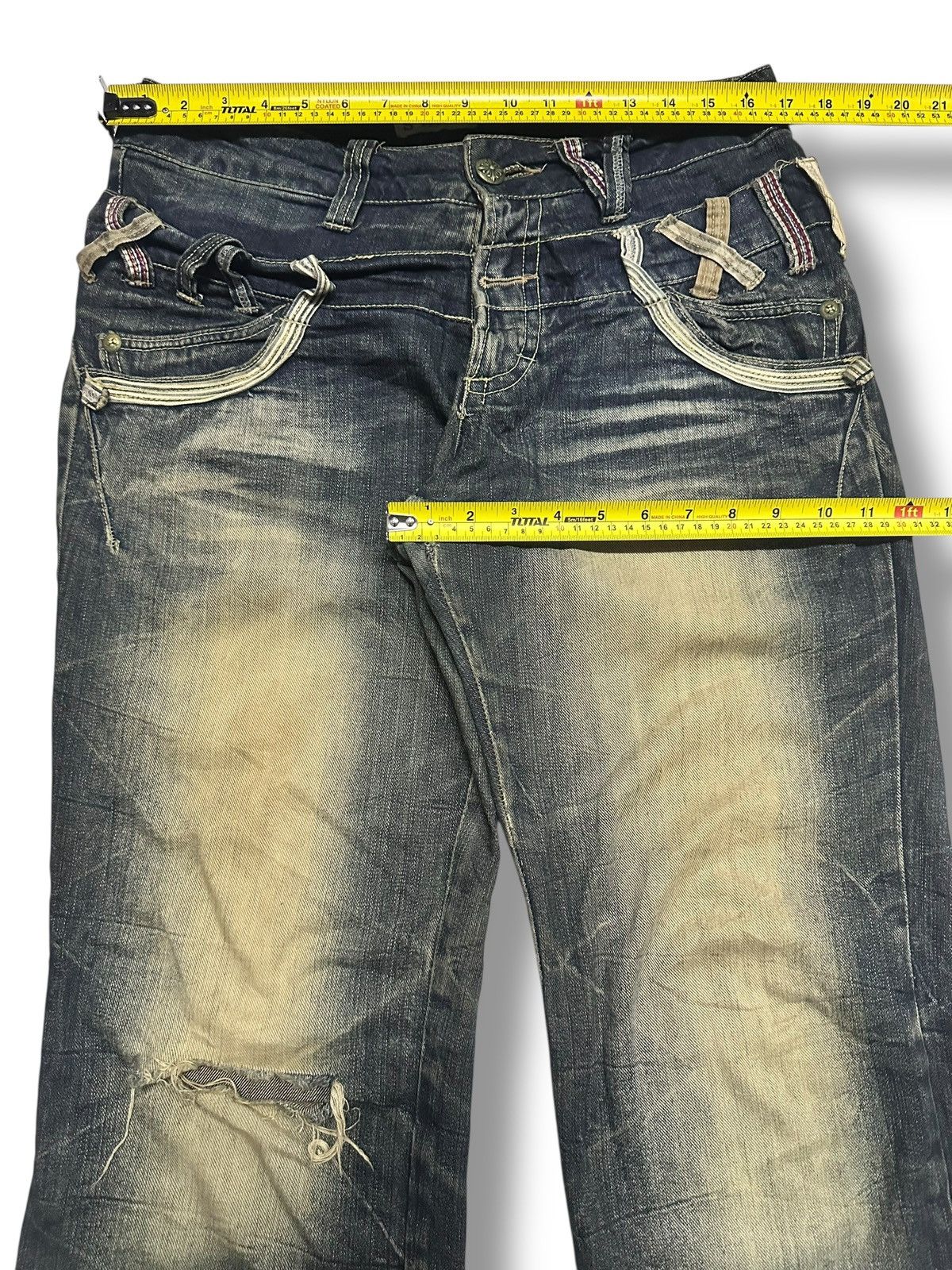 Japanese Brand Sorridere Distressed Japan Jeans Wideleg Style With MudWash Size US 34 / EU 50 - 12 Thumbnail
