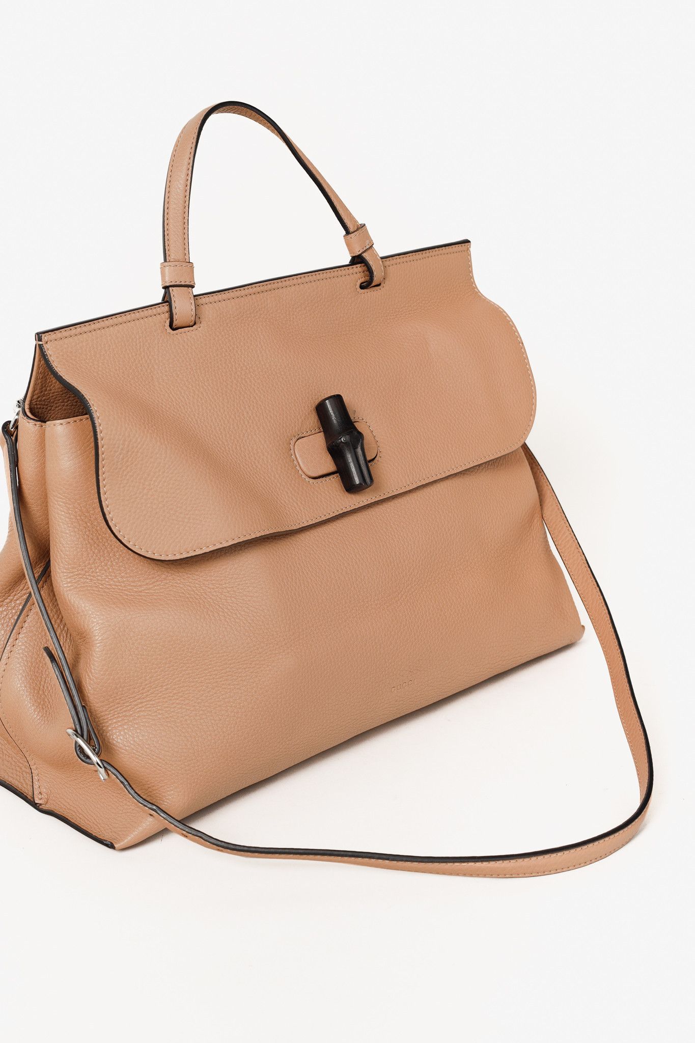 Gucci Gucci Bamboo Daily Rose Beige Leather Large Top Handle Bag Size ONE SIZE - 5 Thumbnail