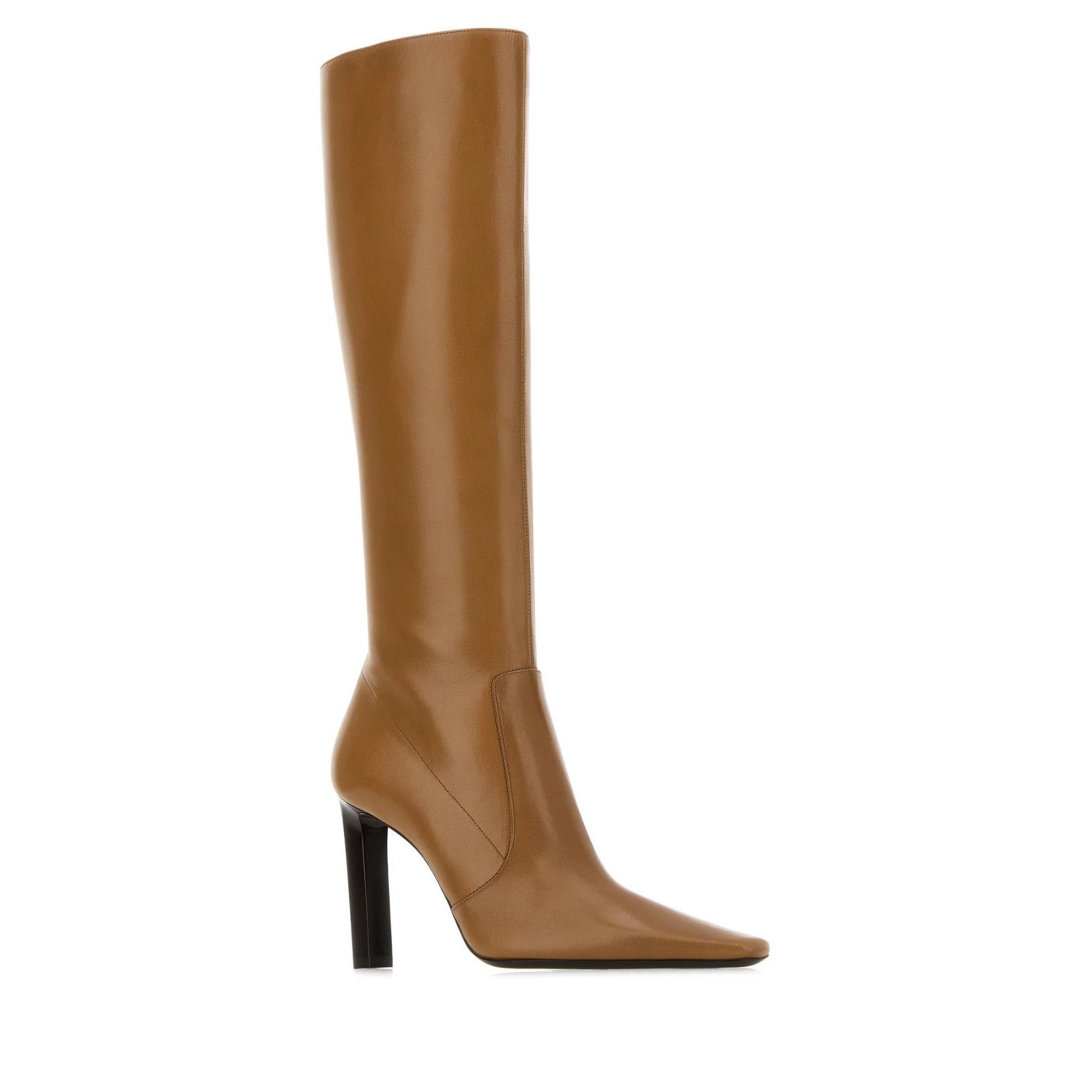AMI SAINT LAURENT Francoise Dark Macadamia Smooth Leather Boots Size US 10 / IT 40 - 4 Thumbnail