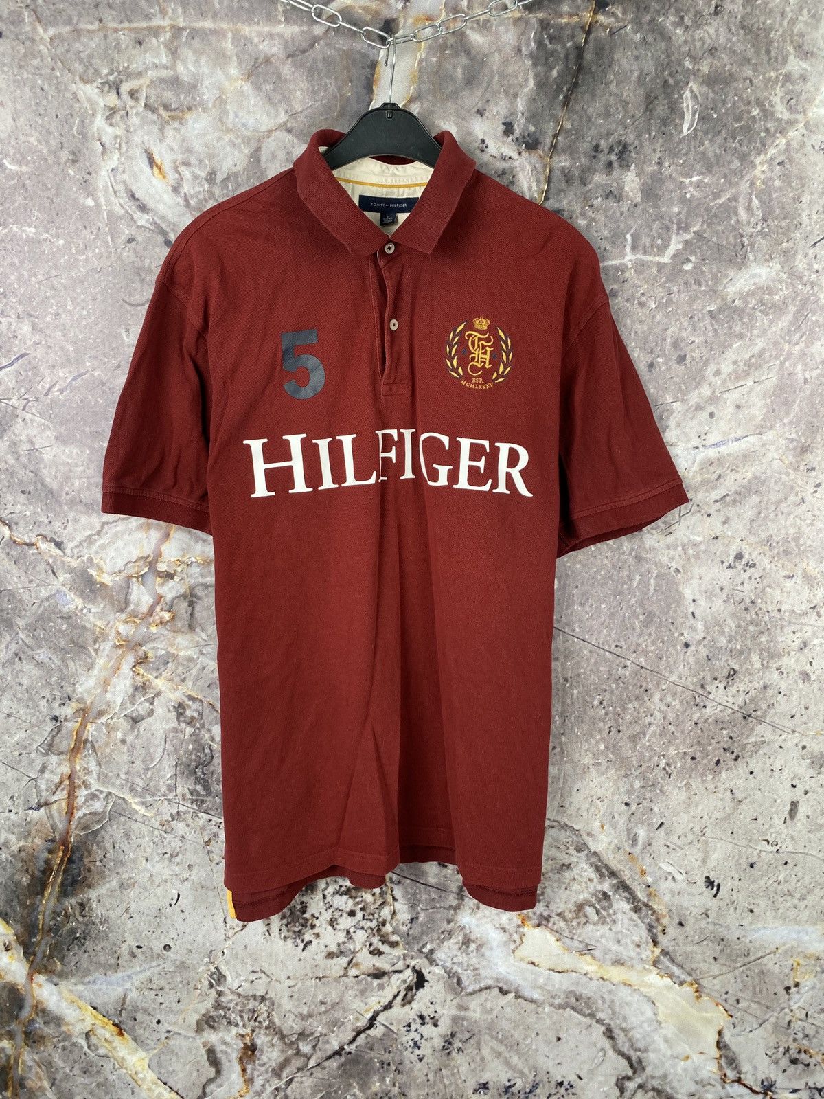 Men s Tommy Hilfiger Polo Shirt Streetwear Size XL Tops