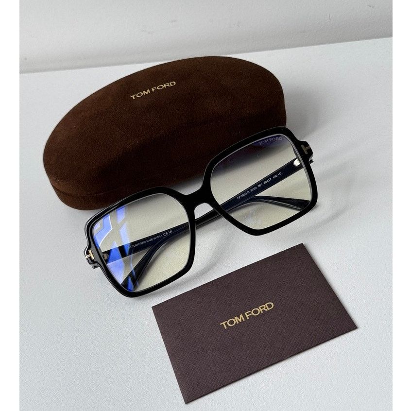 NEW Tom Ford FT6063-B 001 Square Bluelight Frames in Black