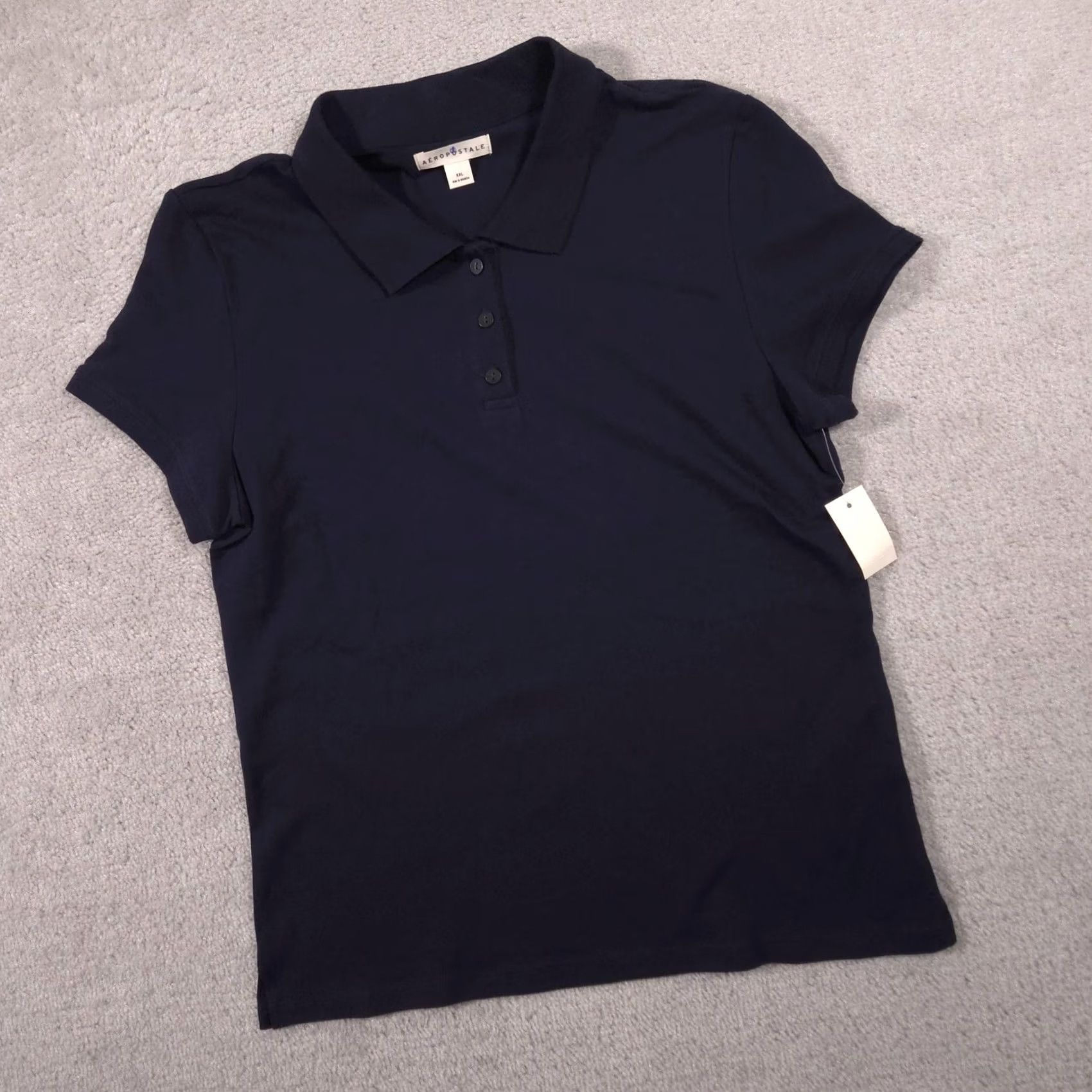 Aeropostale Aeropostale Polo Shirt XXL Blue Collared Short Sleeve Knit Top Cotton Junior Womens Boys? Vendor Size XXL / US 16-18 / IT 52-54 - 2 Thumbnail