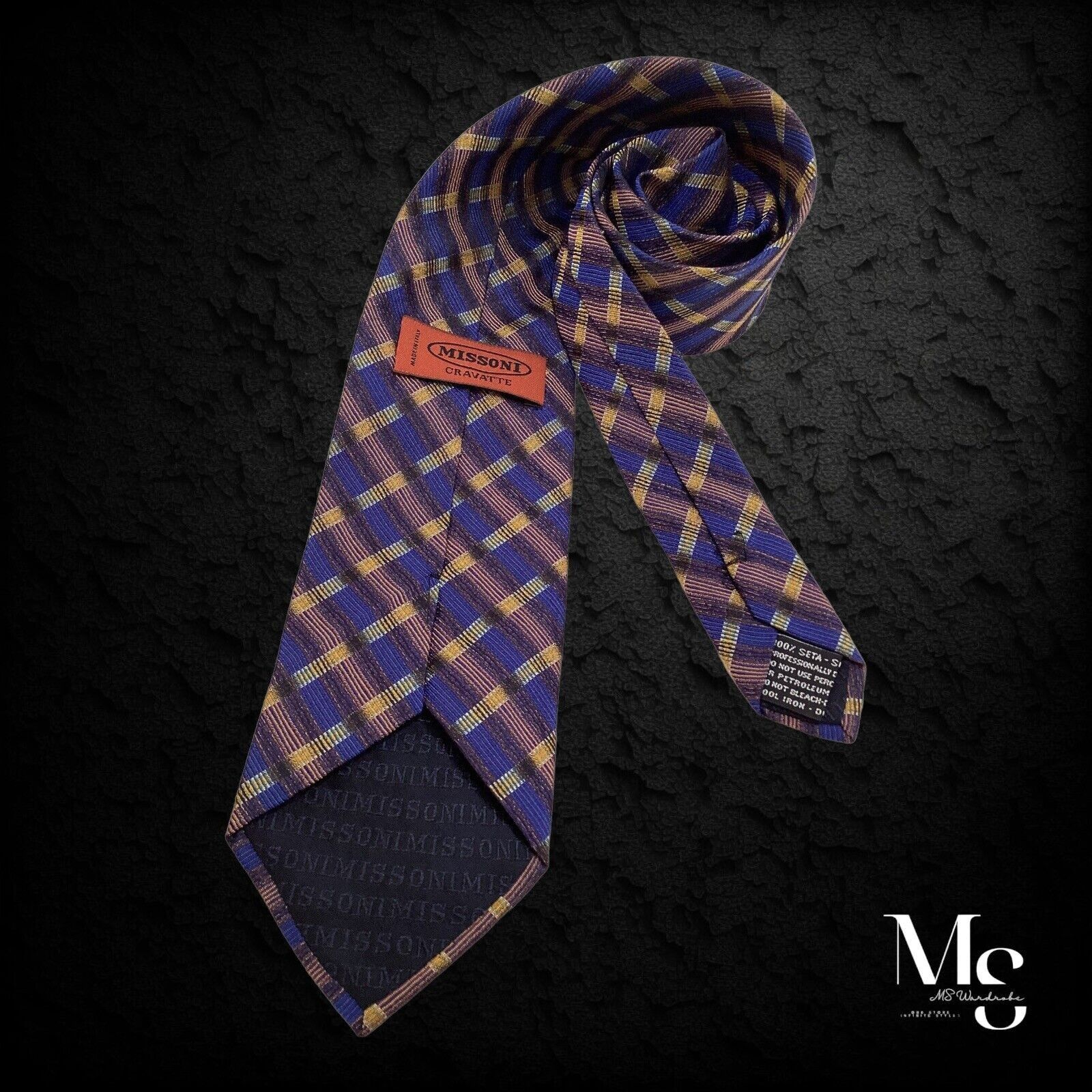 Missoni MISSONI Blue PLaids & Cheks Luxury Silk Tie Made In Italy Size ONE SIZE - 2 Thumbnail