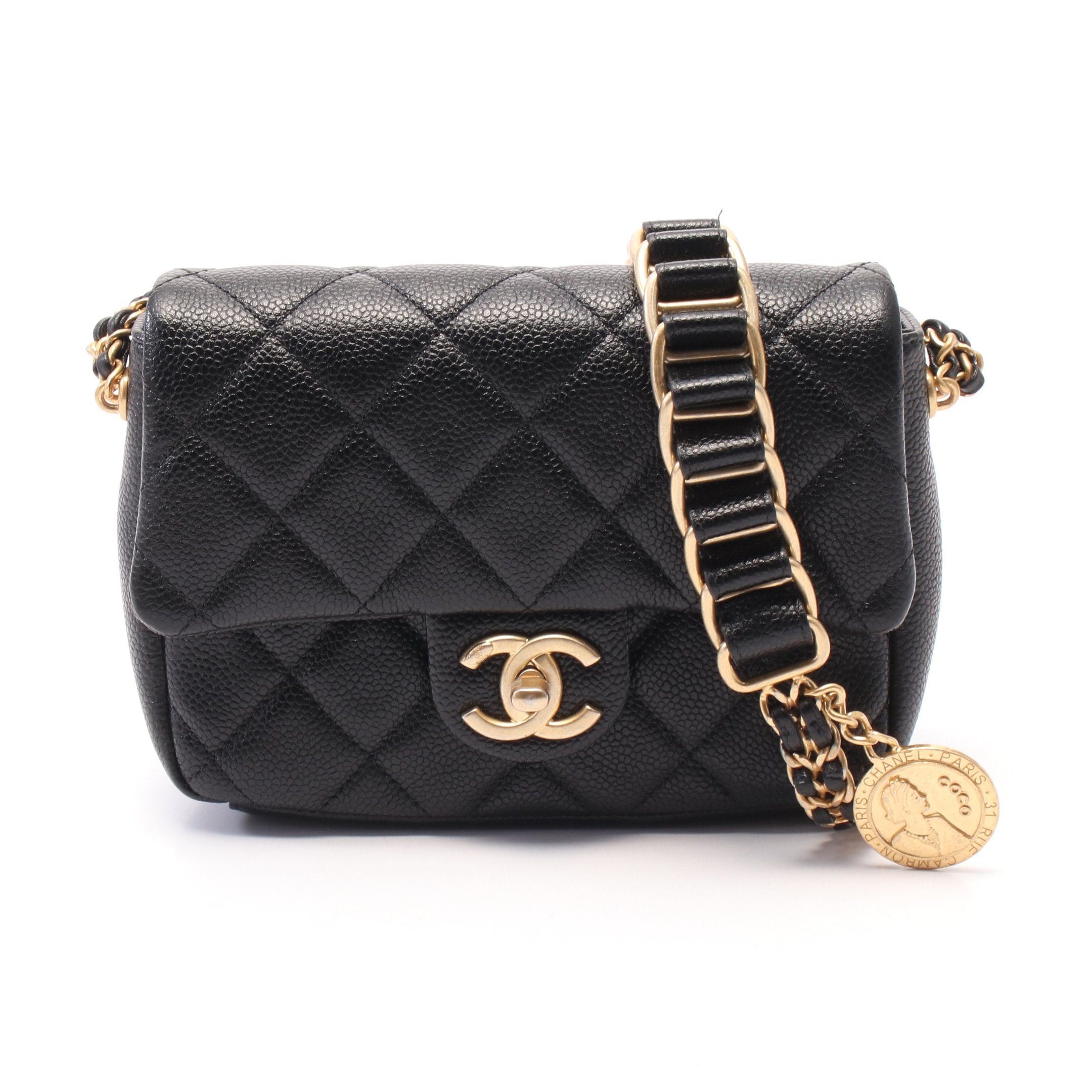 Chanel Chanel Matelasse Chain Shoulder Bag Caviar Skin Black Gold Hardware Size ONE SIZE - 1 Thumbnail