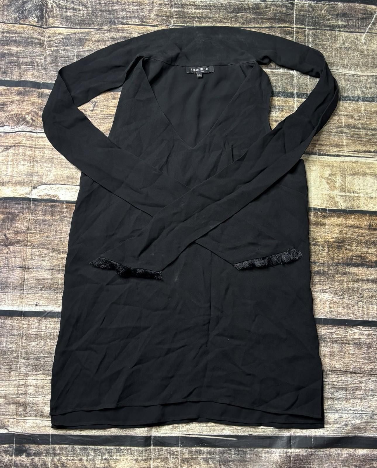 Lafayette 148 Lafayette 148 New York Silk Top Womens 2 Fringe Tie V-Neck Size XS / US 0-2 / IT 36-38 - 1 Thumbnail