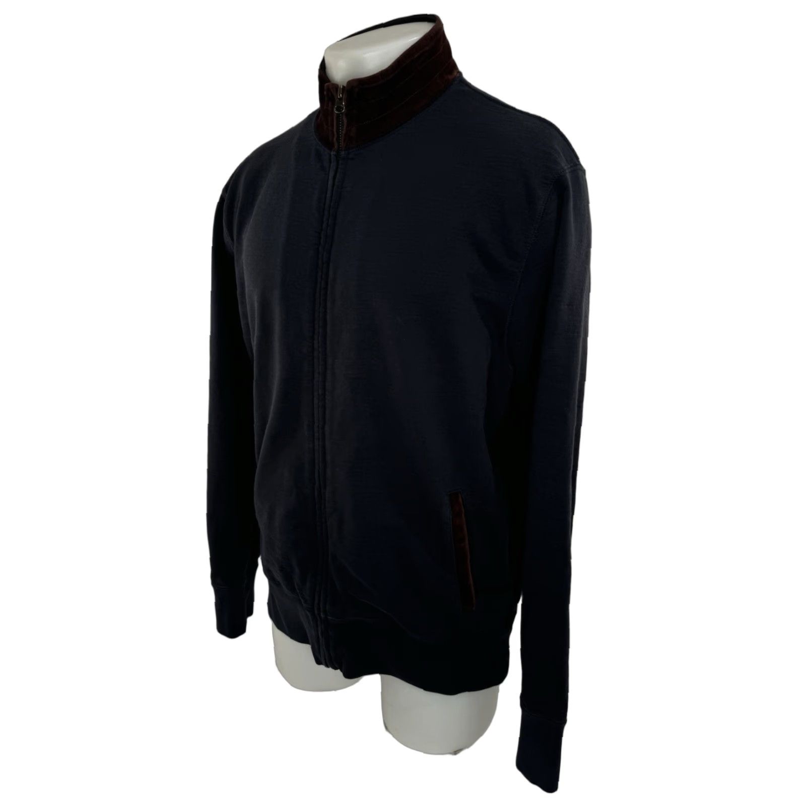 Billy Reid BILLY REID Full Zip Mens XL Bomber Jacket Sueded Trim Cotton Blue / Brown Size US XL / EU 56 / 4 - 1 Thumbnail