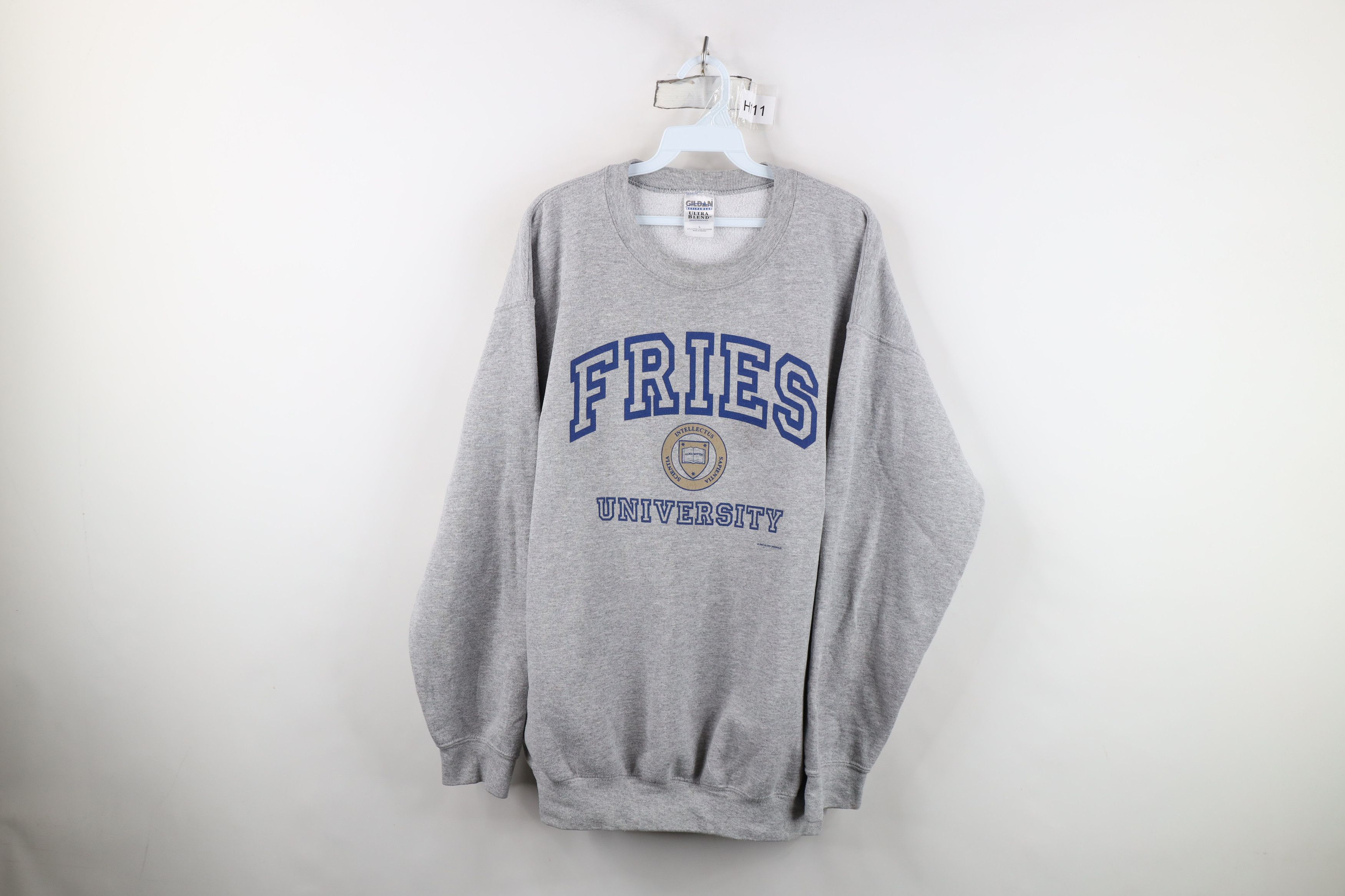 Vintage Vintage Y2K 2002 Fries University Crewneck Sweatshirt Gray Size US L / EU 52-54 / 3 - 1 Thumbnail