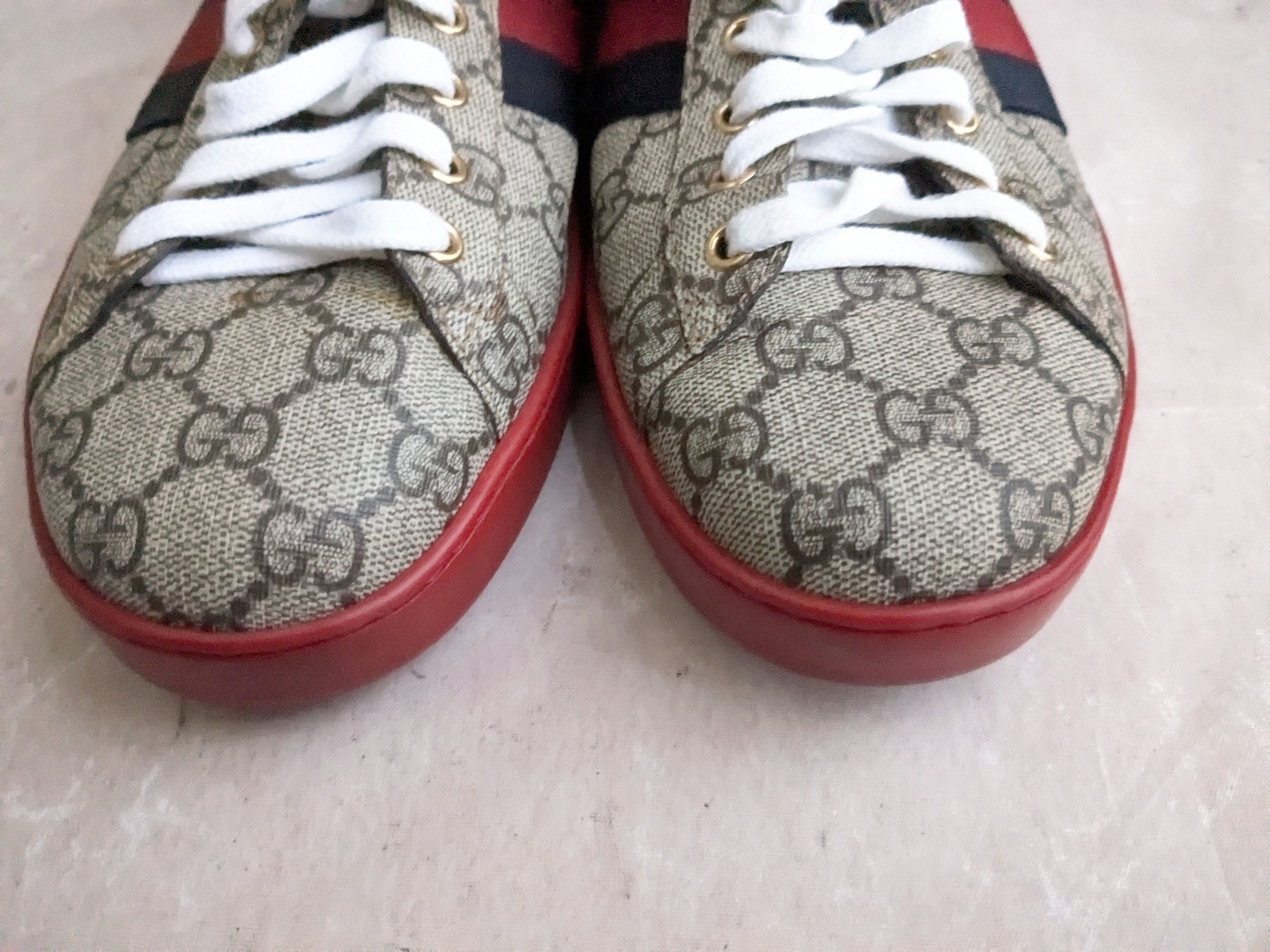 Gucci Gucci Ace GG Supreme Sneakers 429445 Red 11 Size US 11 / EU 44 - 4 Thumbnail