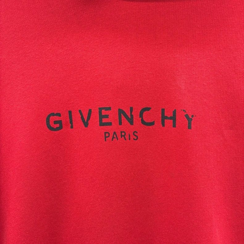 Givenchy Givenchy Red Hooded Letter Logo Printed Sweatshirt Size US XS / EU 42 / 0 - 7 Thumbnail