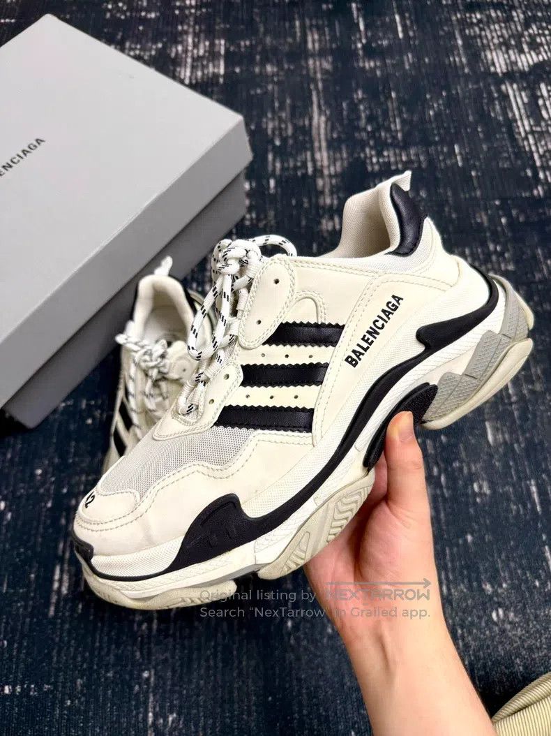 Adidas Adidas Black and white panda joint old daddy shoes Size US 9 / EU 42 - 2 Thumbnail