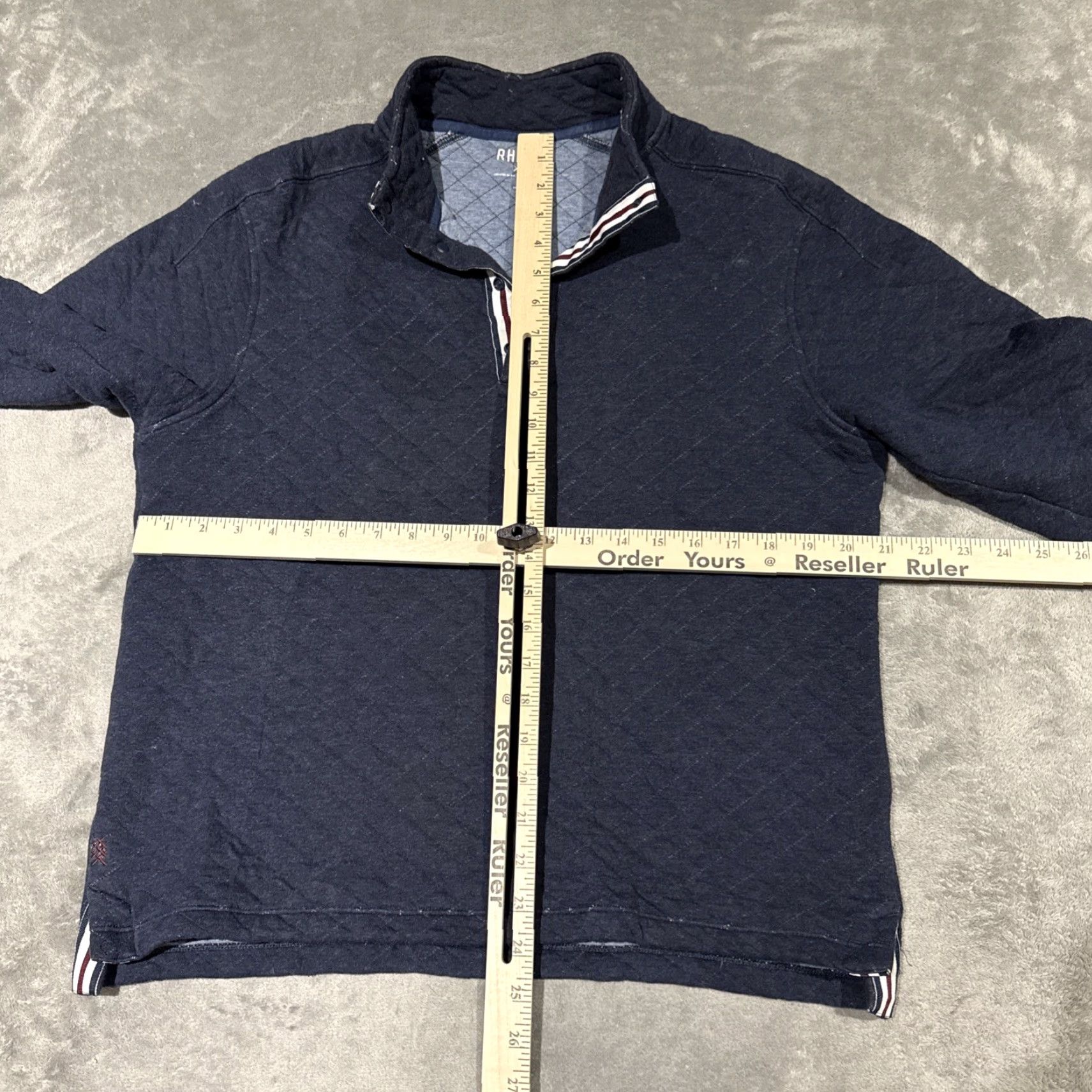 Rhone Rhone Gramercy Sweater Medium Blue Long Sleeve Quilted Snap-T Pullover Logo 90s Mens Size US M / EU 48-50 / 2 - 4 Thumbnail