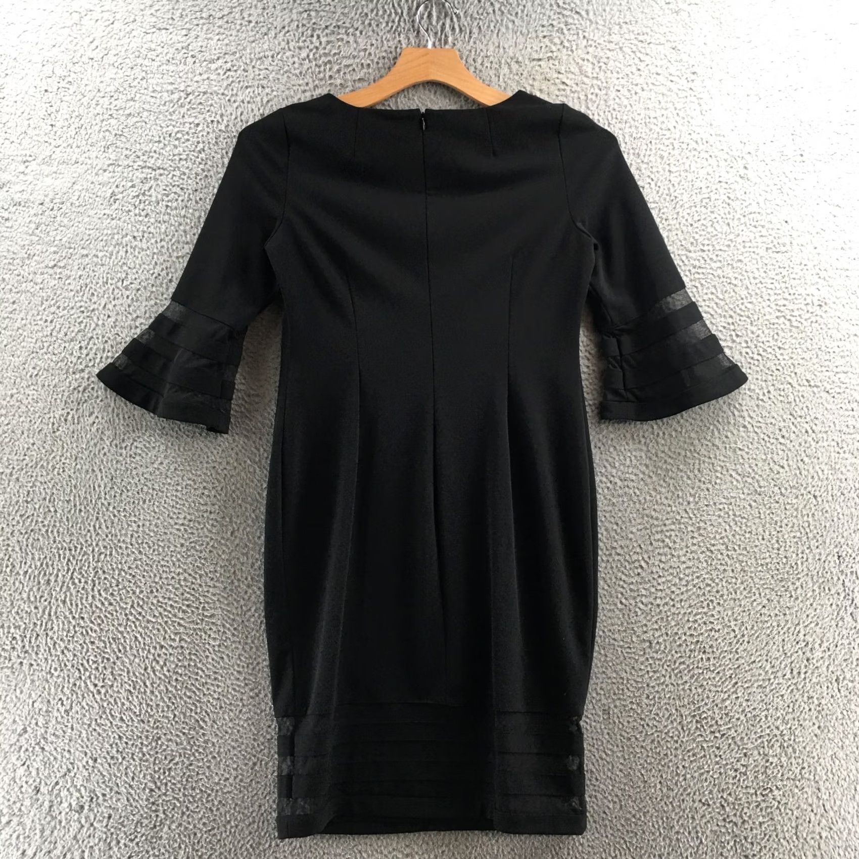Calvin Klein Calvin Klein Pencil Dress Womens 12 Black Bell Sleeve Casual Lace Back Zipper Dress Size XL / US 12-14 / IT 48-50 - 7 Thumbnail