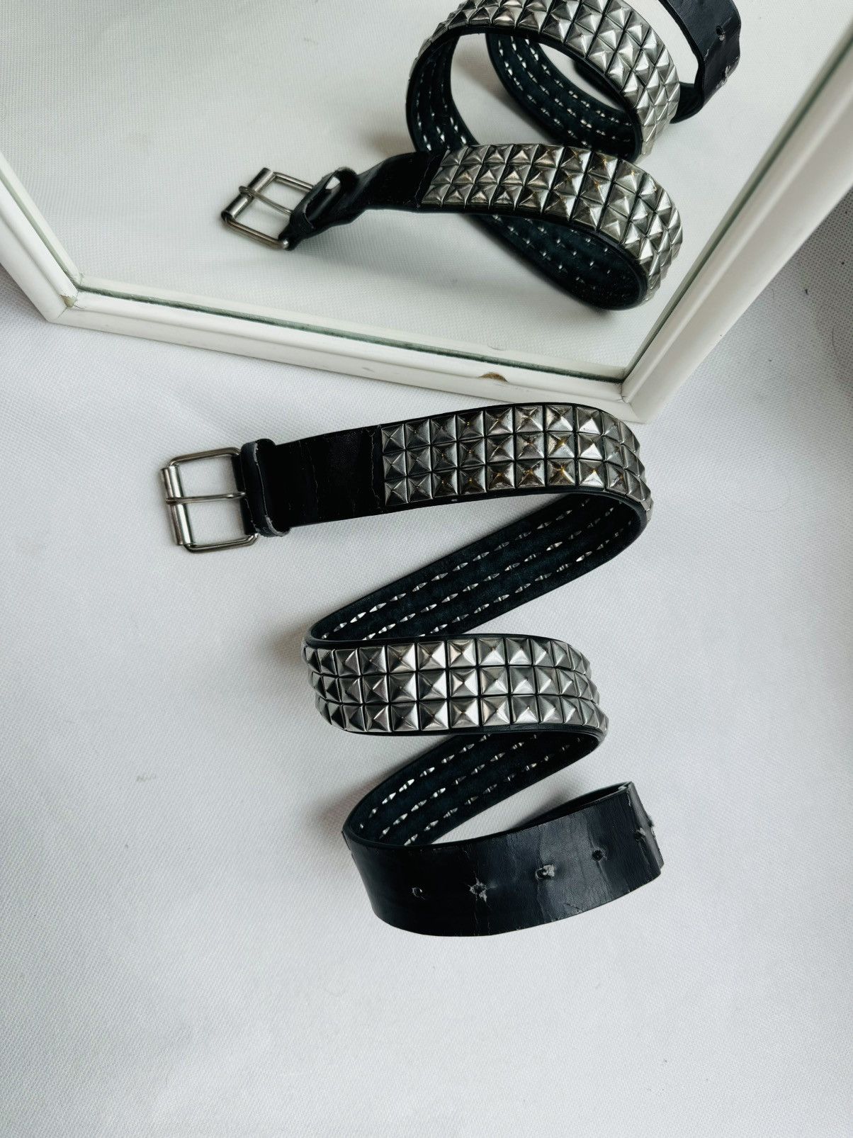 Hysteric Glamour Vintage Belts Y2K Rhinestones Punk leather belt Japanese Size 34 - 1 Thumbnail