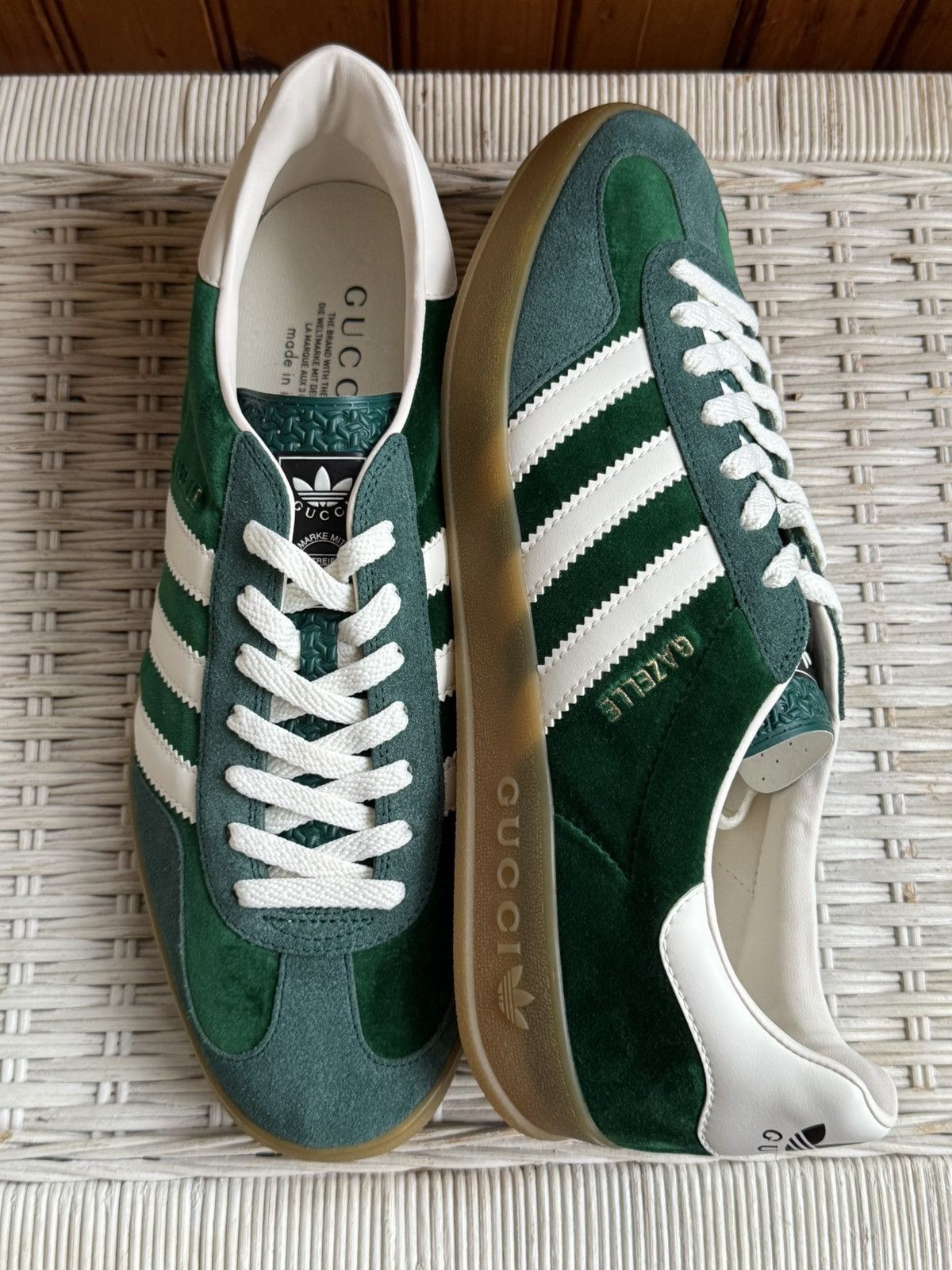adidas gazelle silver green womens Gucci X Adidas Pink & Green Gazelle Sneakers Size 6 Women's Men 5 – Joyce's  Closet main image 0
