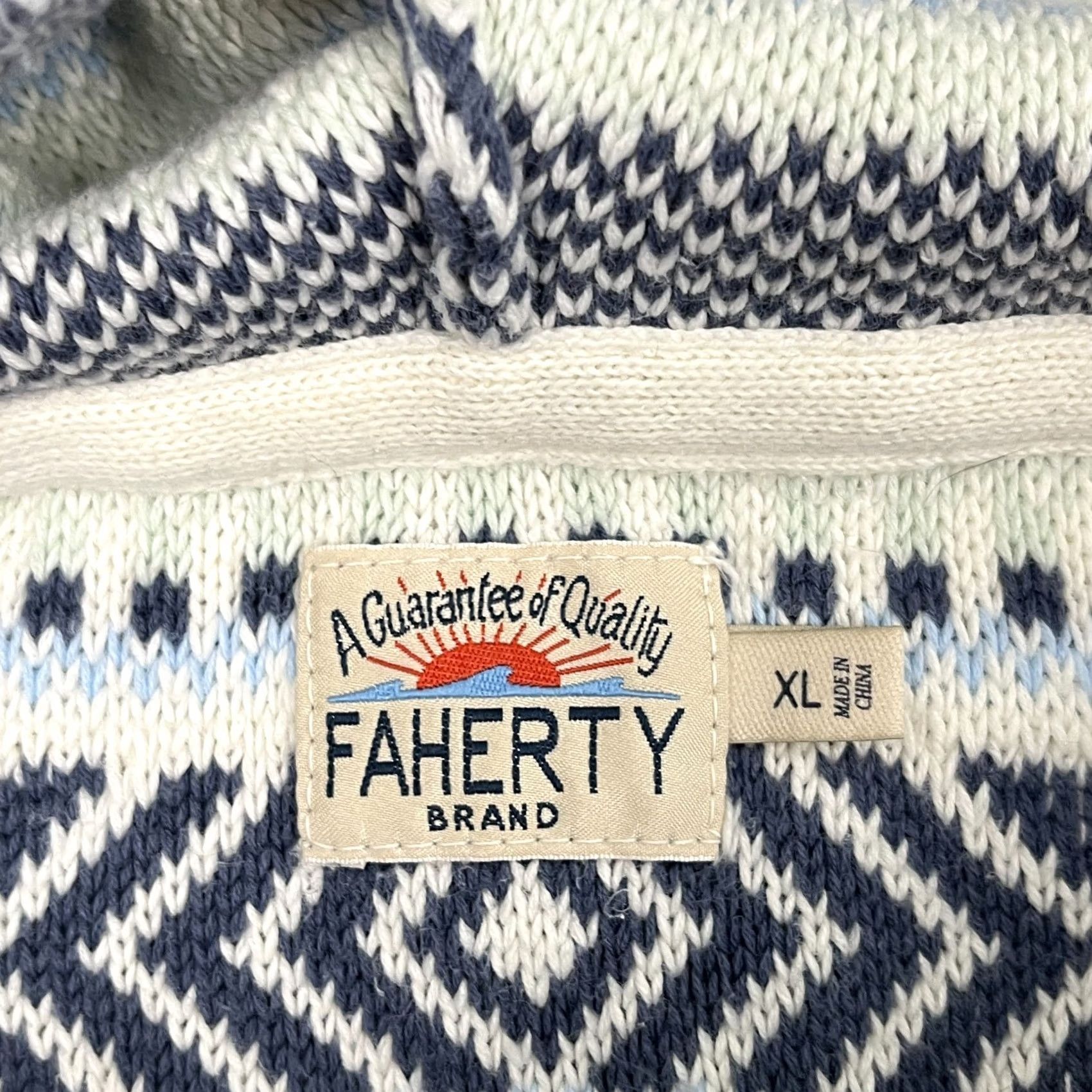 Faherty Faherty Cove Poncho Hoodie Sweater Mens XL Knit Southwest Aztec Sierra Paradise Jacket Pullover Hooded Multicolor Striped Casual Travel Activewear Size US XL / EU 56 / 4 - 2 Thumbnail