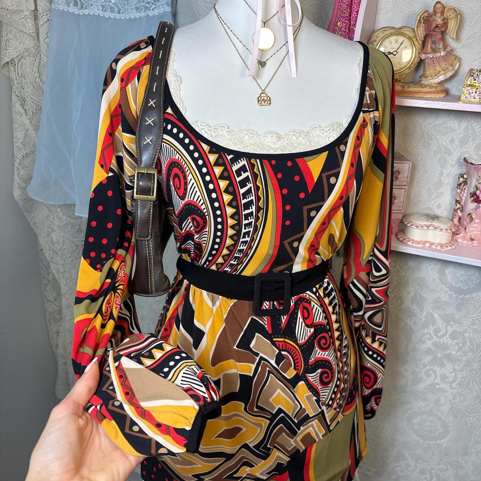 Other y2k orange tie back office siren blouse Size ONE SIZE - 3 Thumbnail