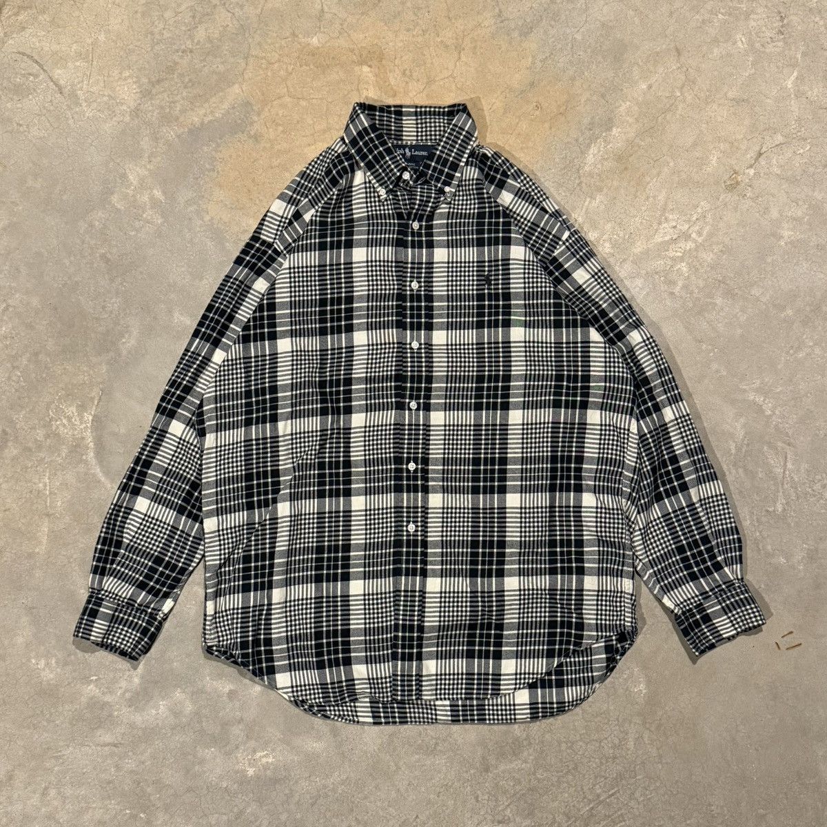 Polo Ralph Lauren 1990s Polo Ralph Lauren Faded Plaid Flannel Shirt ERD Grunge Size US L / EU 52-54 / 3 - 1 Thumbnail