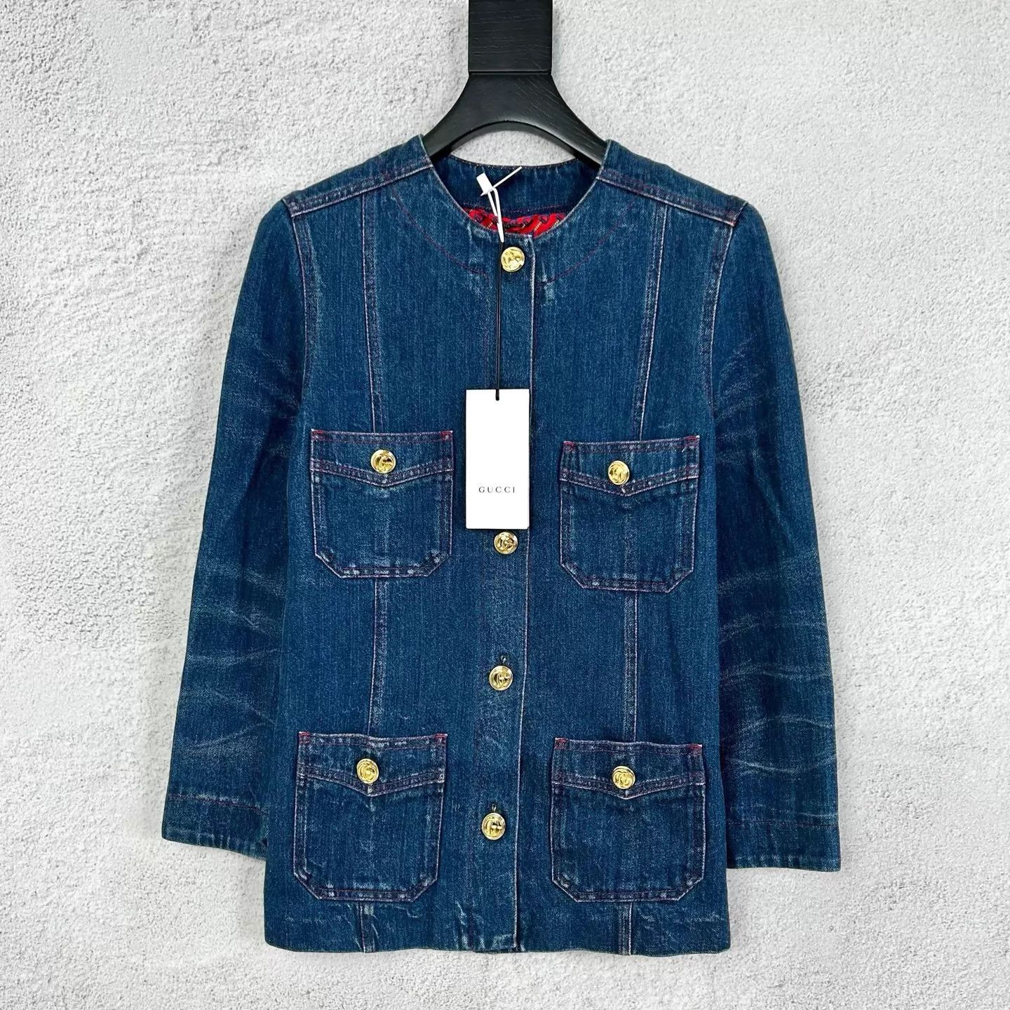 Gucci Gucci Double G Button Denim Jacket Blue 38 Size XS / US 0-2 / IT 36-38 - 1 Thumbnail
