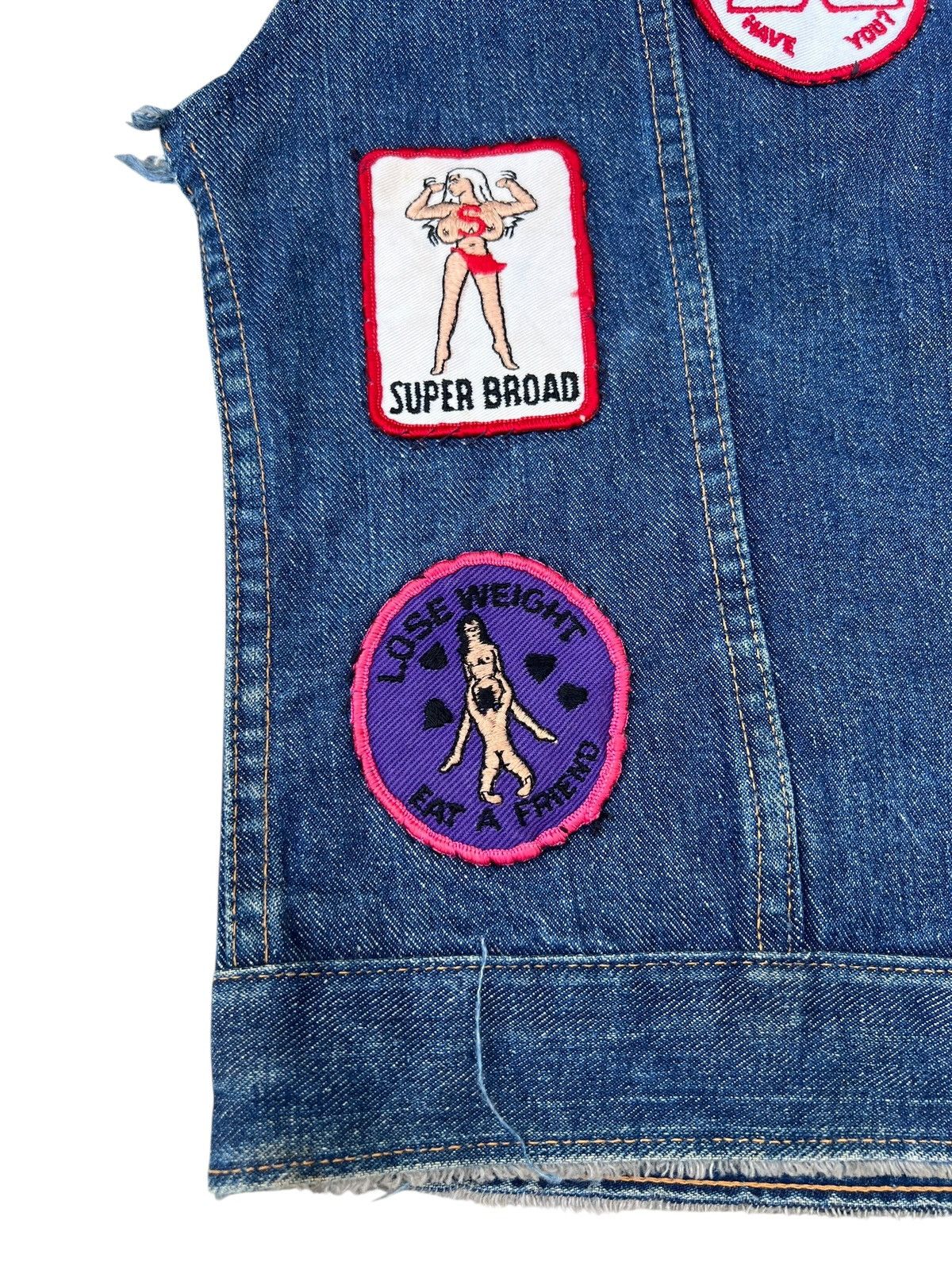 Vintage RARE! 60s Hippie Selvedge Denim Vest Size US L / EU 52-54 / 3 - 17 Thumbnail