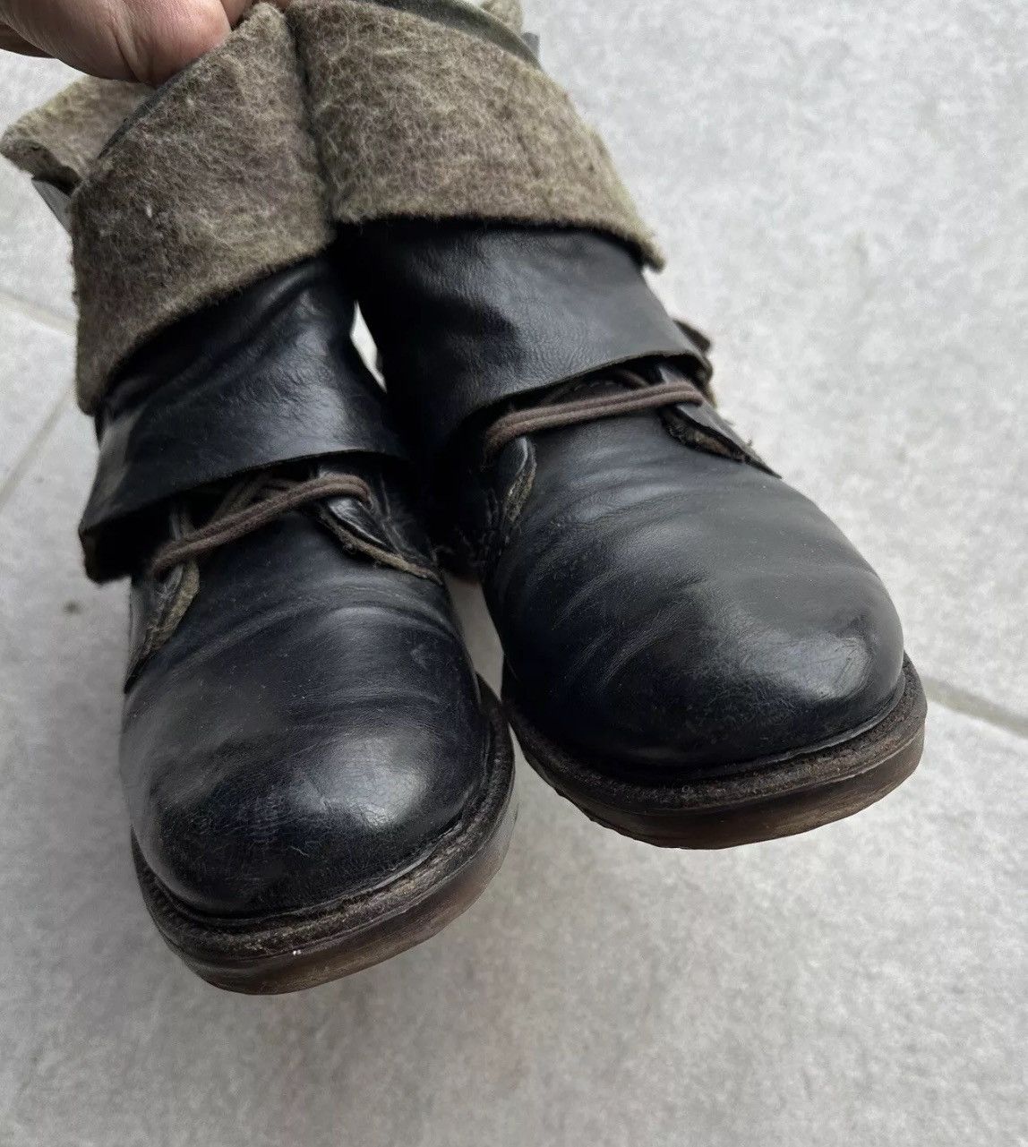 A.S.98 A.S.98 Airstep Womens Leather Wool Stripe Ankle Boots Gothic Size US 9 / IT 39 - 4 Thumbnail