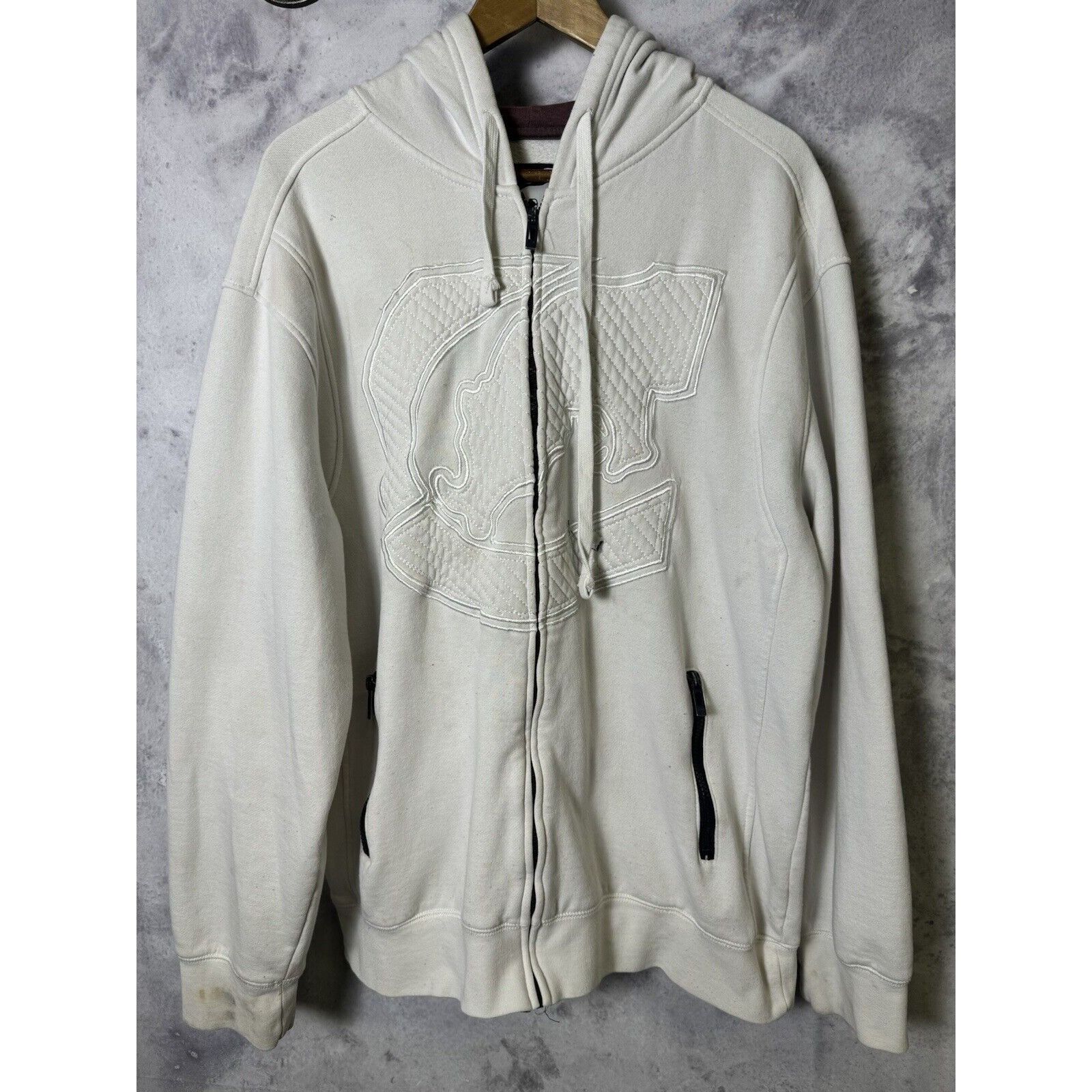 Ecko Unltd. Ecko Unltd Hoodie Adult XL White Embroidered Full Zip Street Size US XL / EU 56 / 4 - 1 Thumbnail