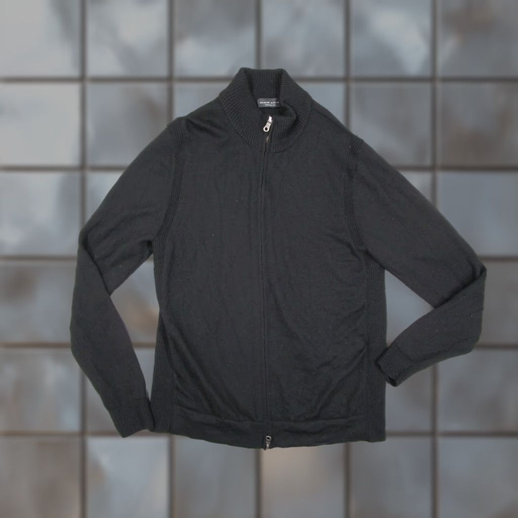 Neiman Marcus Neiman Marcus Exclusive Mens XL Black Merino Wool Full Zip Cardigan Sweater Size US XL / EU 56 / 4 - 1 Thumbnail