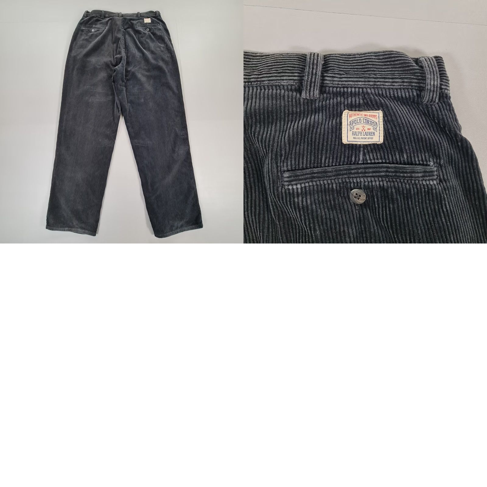 Polo Ralph Lauren VINTAGE Polo Ralph Lauren Trousers Mens W35 L32 Black Corduroy Made In USA Size US S / EU 44-46 / 1 - 8 Thumbnail