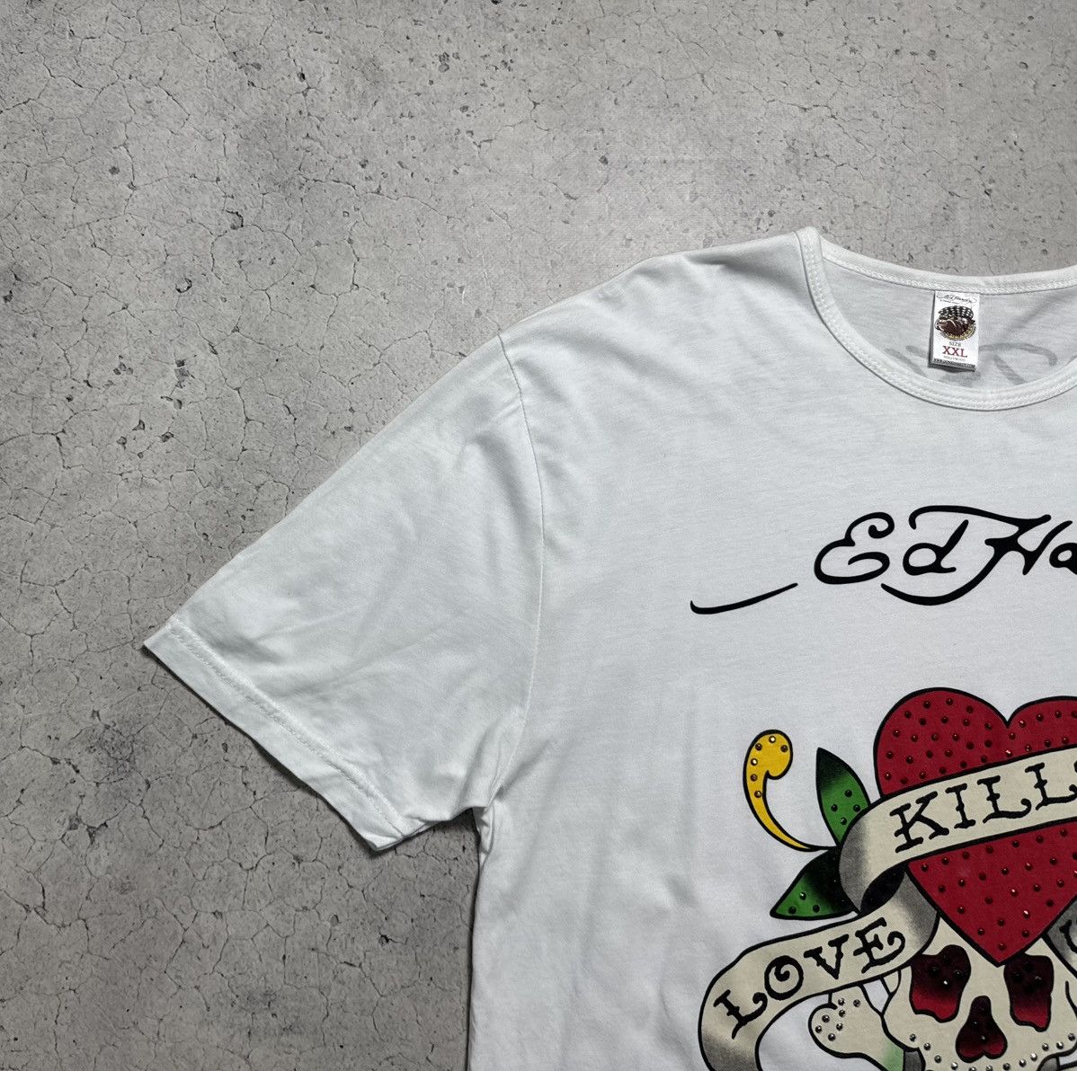 Ed Hardy Ed Hardy By Christian Audigier Vintage White T-Shirt Size US L / EU 52-54 / 3 - 3 Thumbnail