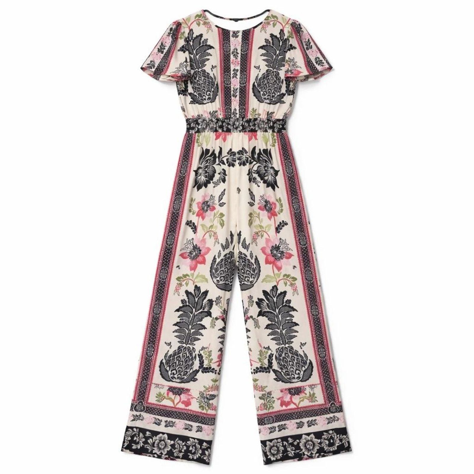 Joie Pineapple Tropical Joie Jumpsuit Resort Chic Vacay Cruise Size 35" - 1 Thumbnail