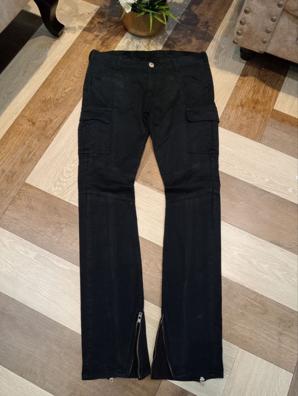 BUFFALO BOBS BUFFALO BOBS CRYSTAL ANKLE ZIP CARGO PANTS - BLACK Size US 33 - 2 Thumbnail