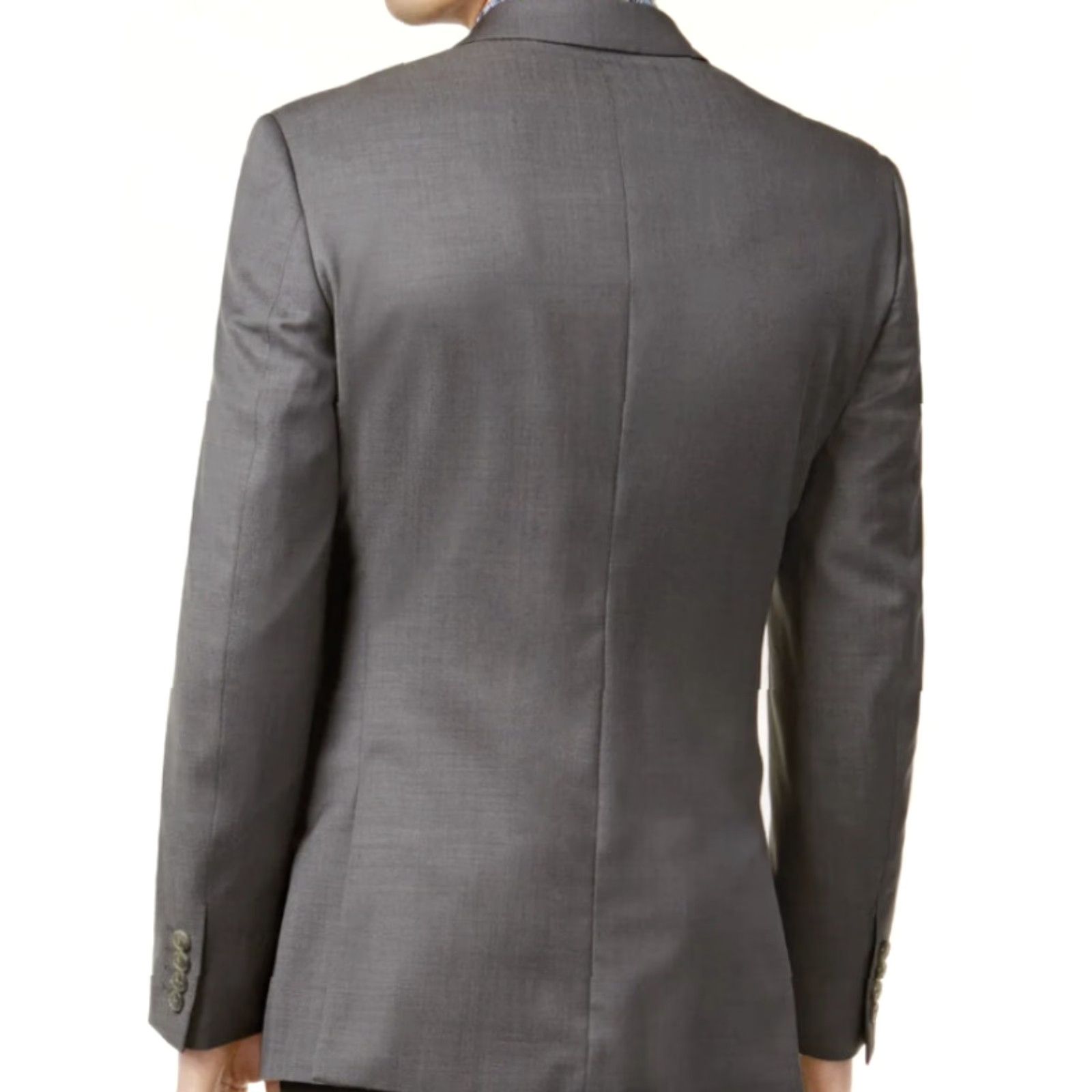 Bar III Bar III Blazer Jacket Mens Slim Wool Mid-Gray Pindot 44R 165949 Regular 2-Button Front Four-Button Sleeve Business Size 44R - 2 Thumbnail