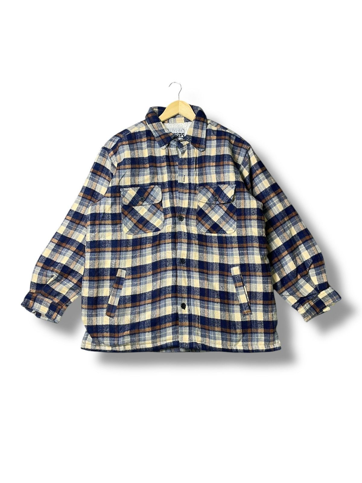 Japanese Brand × Vintage Vintage Model Wool Flannel Button Up (50) Size US L / EU 52-54 / 3 - 1 Thumbnail