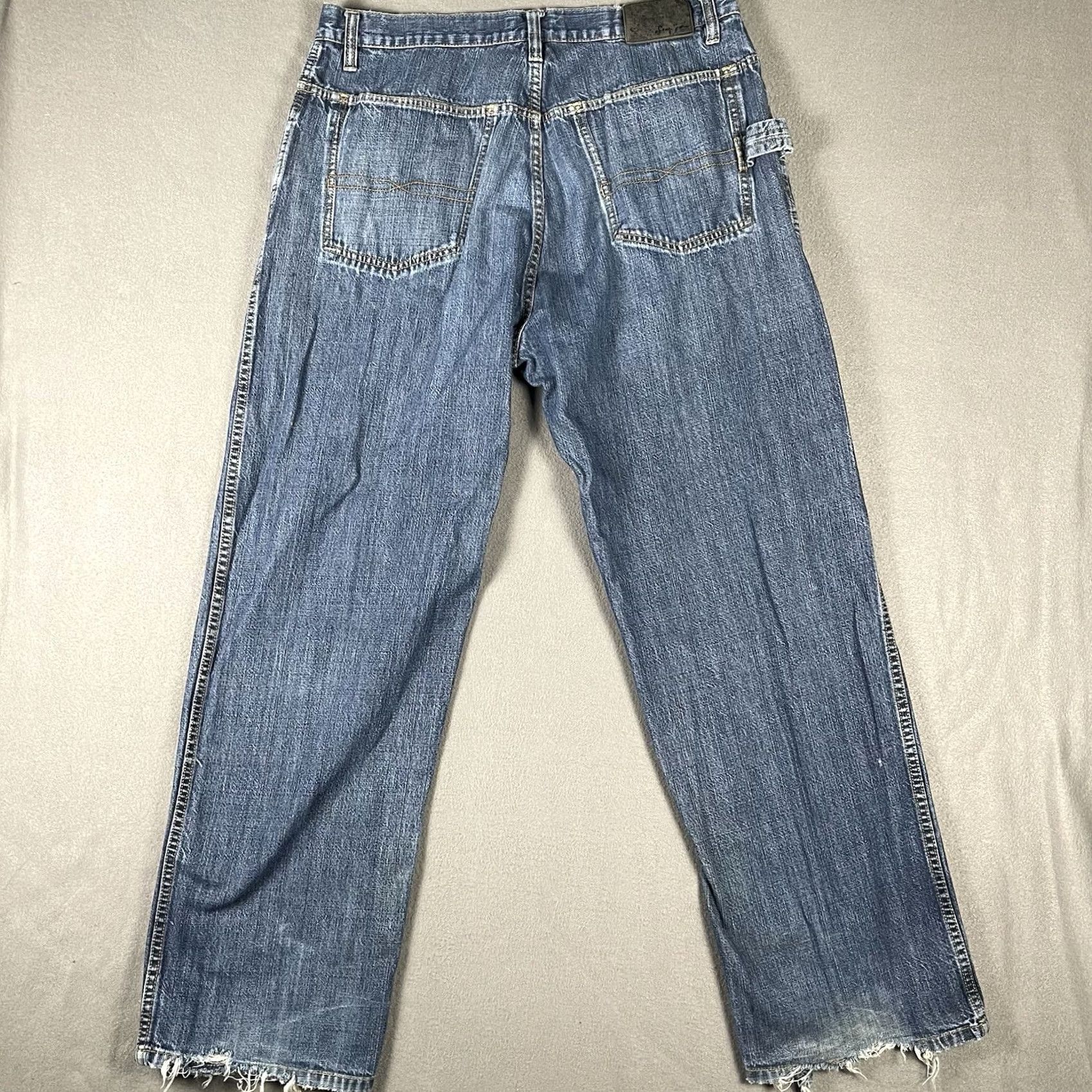 Sean John VINTAGE Sean John Jeans Mens 36 Wide-Leg Distressed Carpenter 5-Pocket Denim Blue 90s Grunge Y2K Skater Size US 36 / EU 52 - 4 Thumbnail