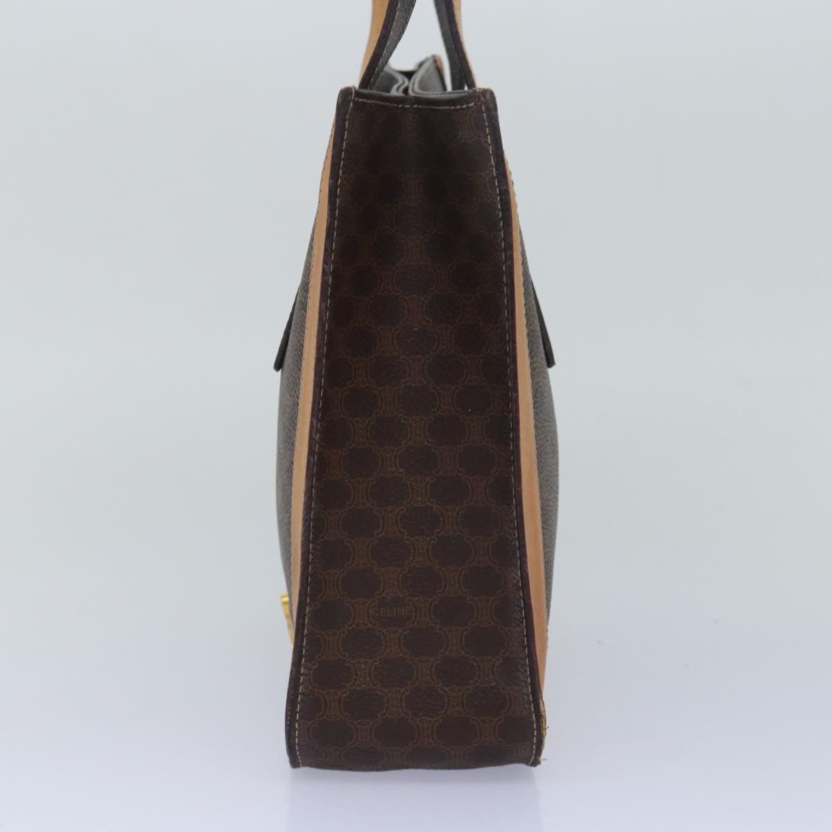 Celine CELINE Macadam Canvas Hand Bag Pvc Leather Brown Size ONE SIZE - 4 Thumbnail