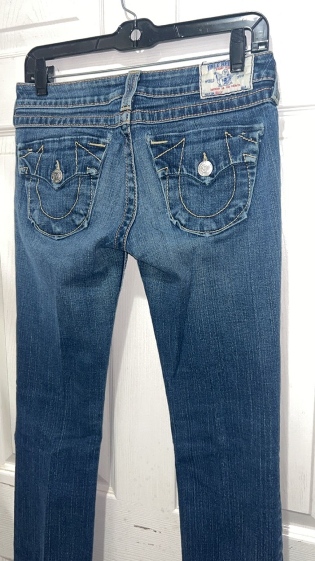 True Religion Women's True Religion Straight Leg Jeans Blue Gold Size 28 Size 28" / US 6 / IT 42 - 3 Thumbnail