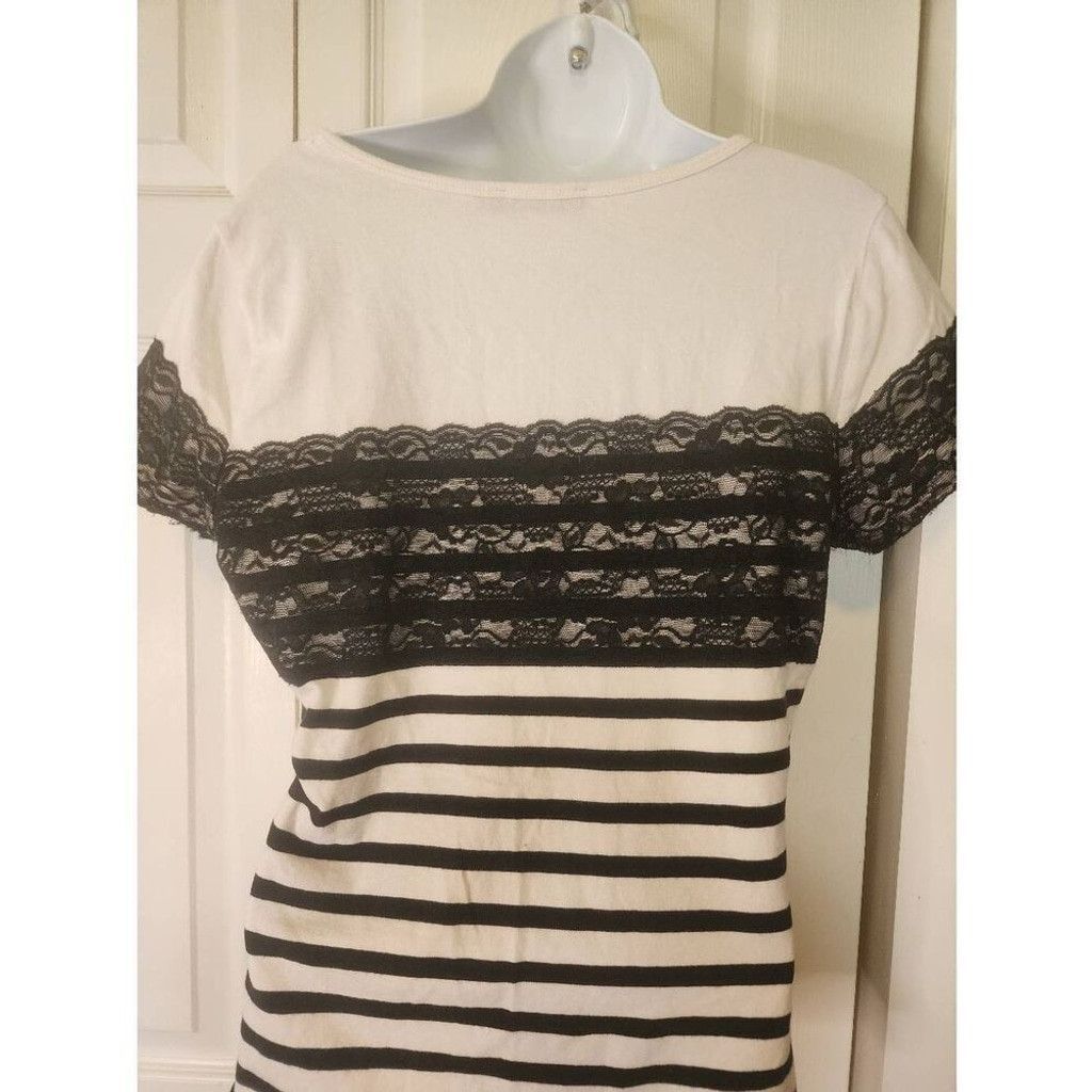 Other The Limited Black and White Striped Shirt Size L / US 10 / IT 46 - 3 Thumbnail