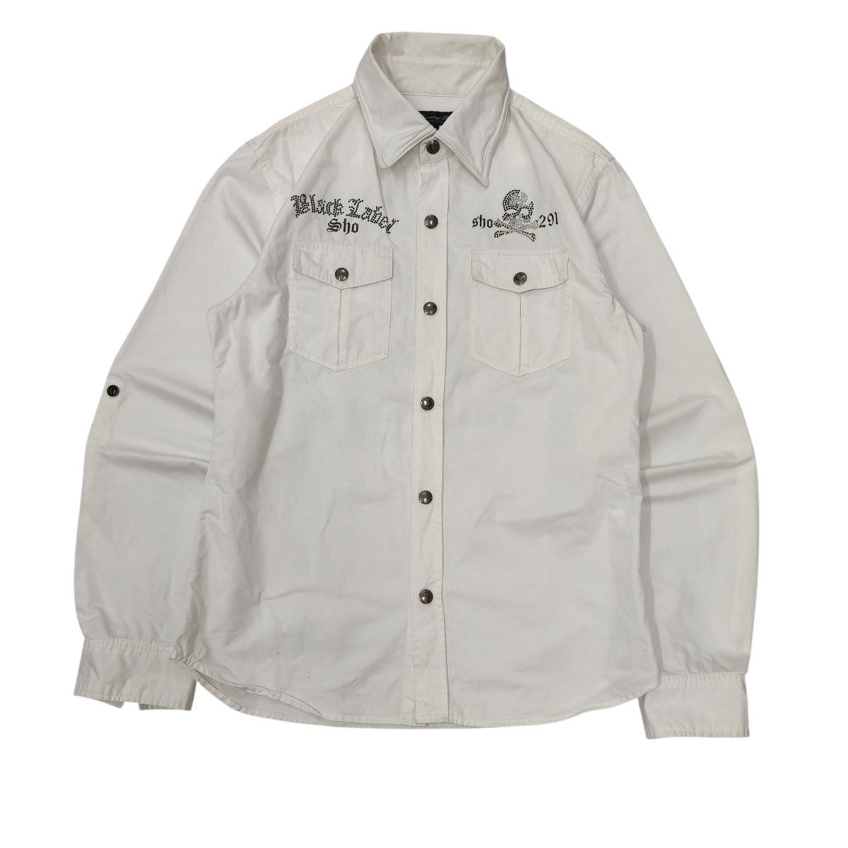 BERNINGS SHO Vintage Y2K BERNINGS-SHO Black Label Skull Shirt Button Up Size US L / EU 52-54 / 3 - 2 Thumbnail