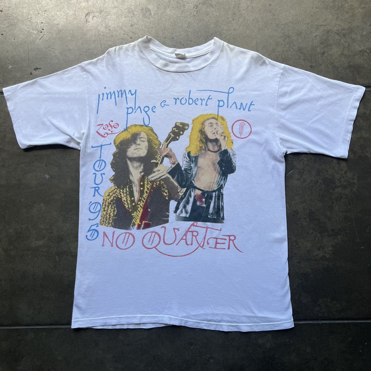 led zeppelin NO QUARTER フォト写真Tシャツ 90s Vintage 1990s ROBERT PLANT & Jimmy Page No Quarter 1995 All