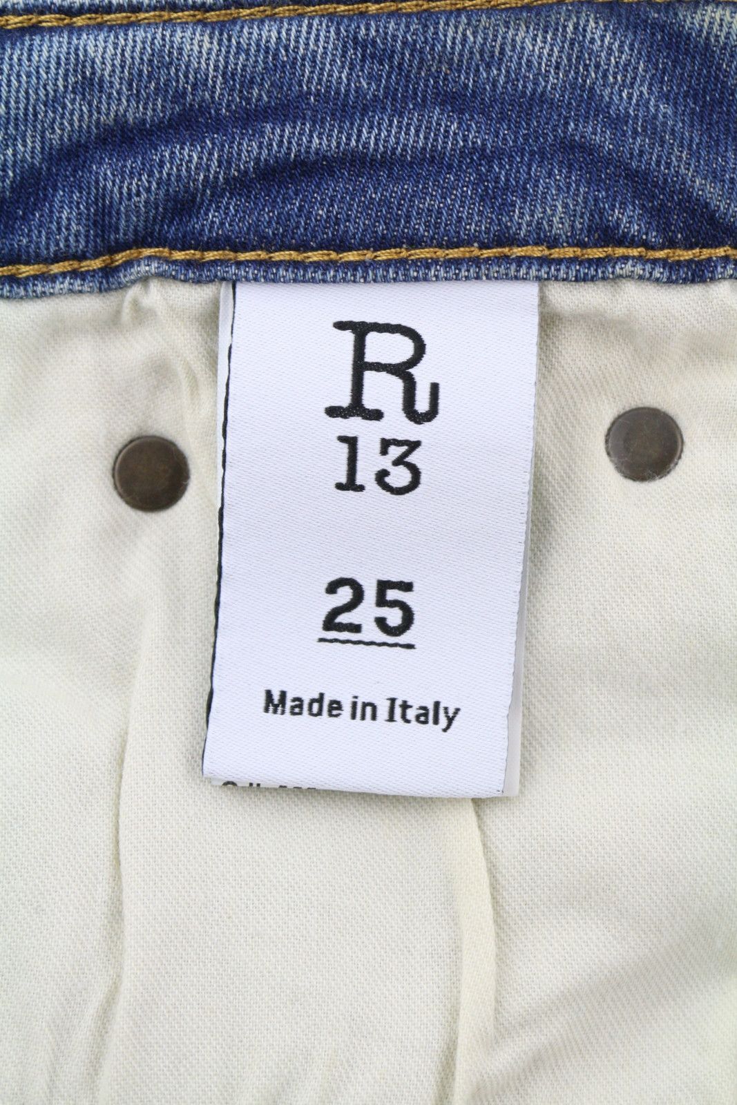 R13 KICK FIT 25 Kelly Stretch Washed Faded Ankle Cropped 86333 Size 25" / US 0 / IT 36 - 9 Thumbnail
