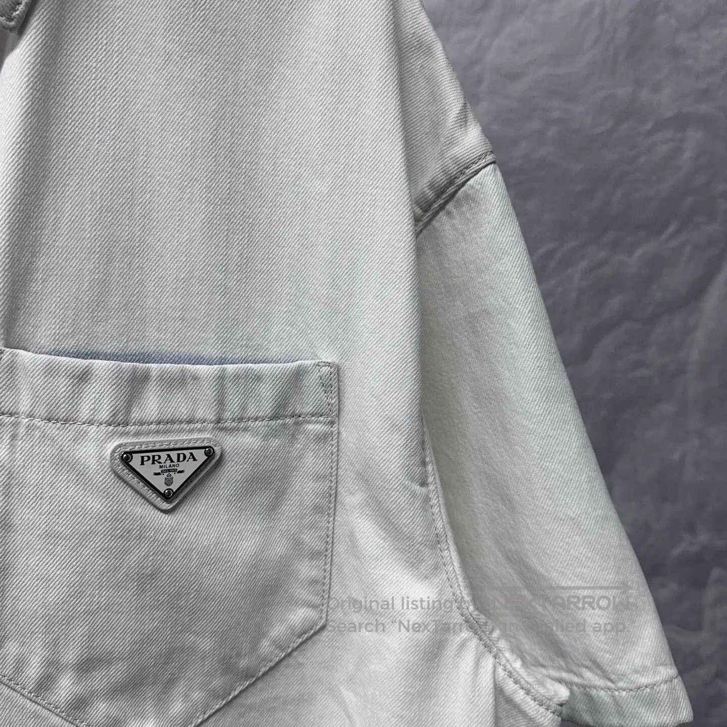 Prada prada washed pocket triangle denim short sleeve shirt. Size US XL / EU 56 / 4 - 3 Thumbnail
