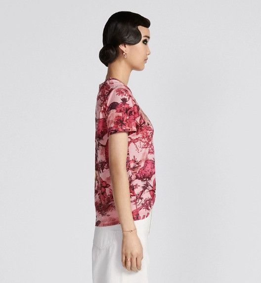 Dior o1w1db10824 Cotton Jersey T-Shirt in Pink Size M / US 6-8 / IT 42-44 - 5 Thumbnail