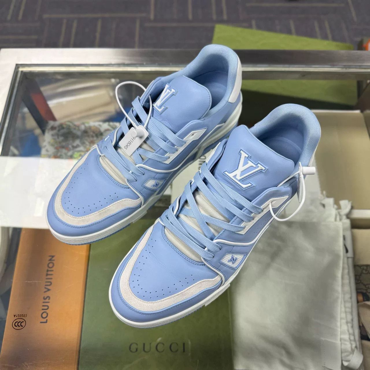 Louis Vuitton LV TRAINER White Blue Sneakers Size US 9.5 / EU 42-43 - 1 Thumbnail