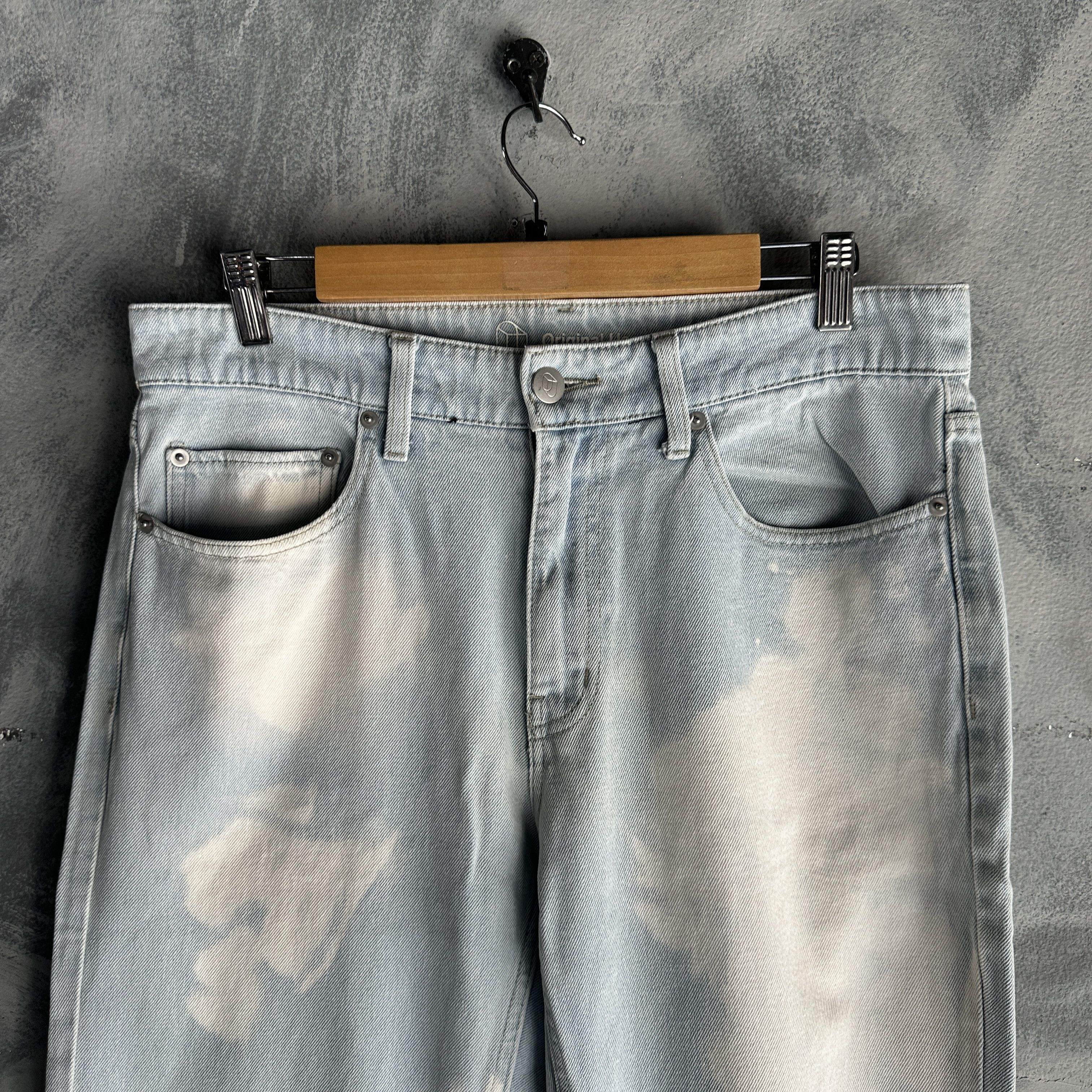 Other Original Use Cloud Wash Straight Jeans Mens Denim Bleach Size US 32 / EU 48 - 2 Thumbnail