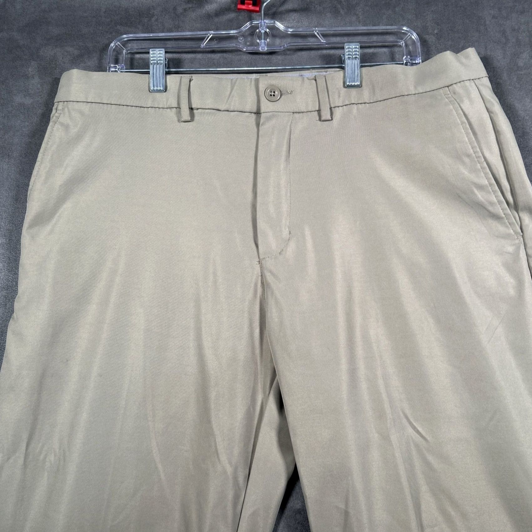 Vintage Greg Norman Mens Beige Golf Performance Pants 36x30 Stretch Slash Pockets Size US 36 / EU 52 - 2 Thumbnail