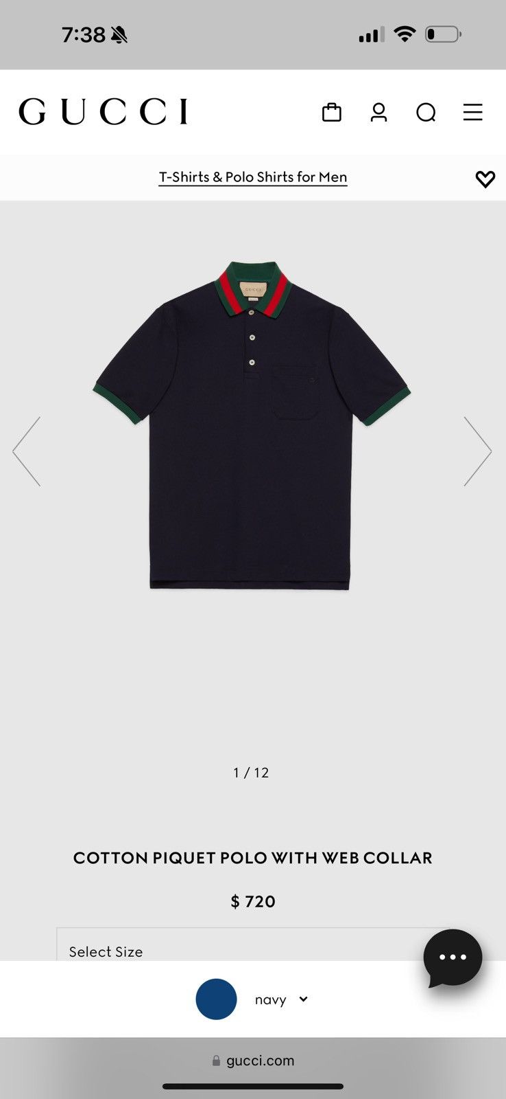Gucci Men’s Size Large Gucci Polo Size US L / EU 52-54 / 3 - 8 Thumbnail