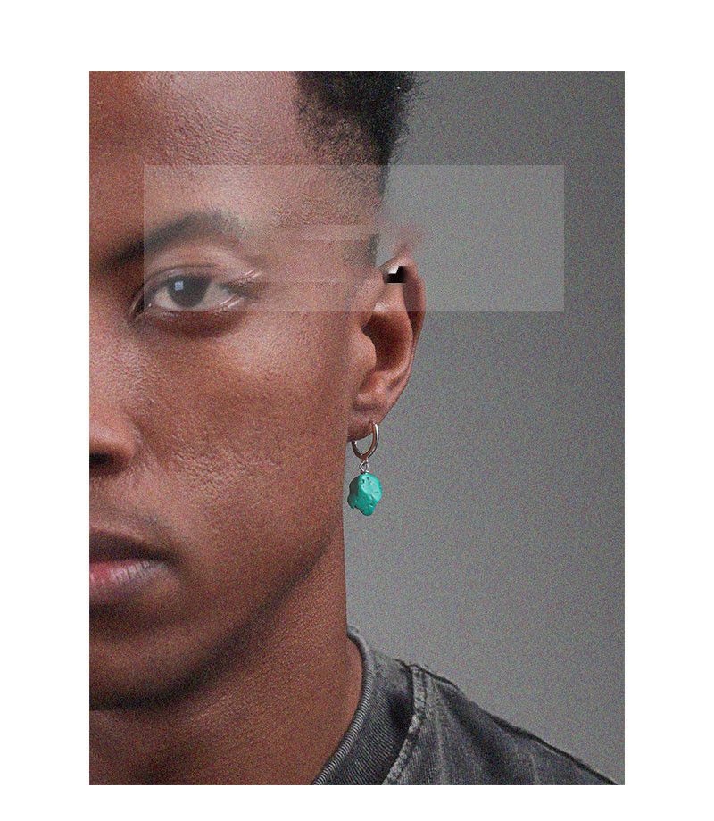 Jewelry × Sterling Silver Turquoise Stone Vintage Earrings One Pairs Chrome Jewelry Size ONE SIZE - 4 Thumbnail